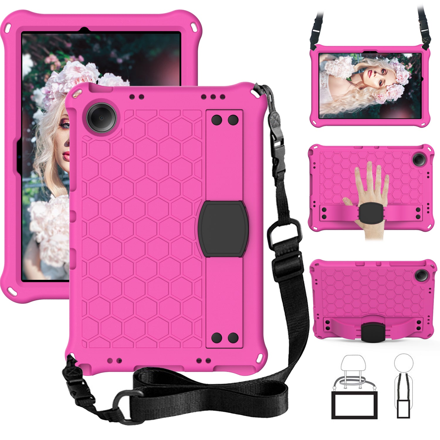For Xiaomi Redmi Pad SE Case Honeycomb Texture Kickstand EVA Protective Cover