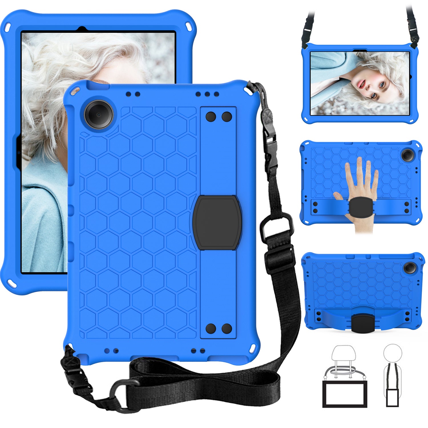 For Xiaomi Redmi Pad SE Case Honeycomb Texture Kickstand EVA Protective Cover