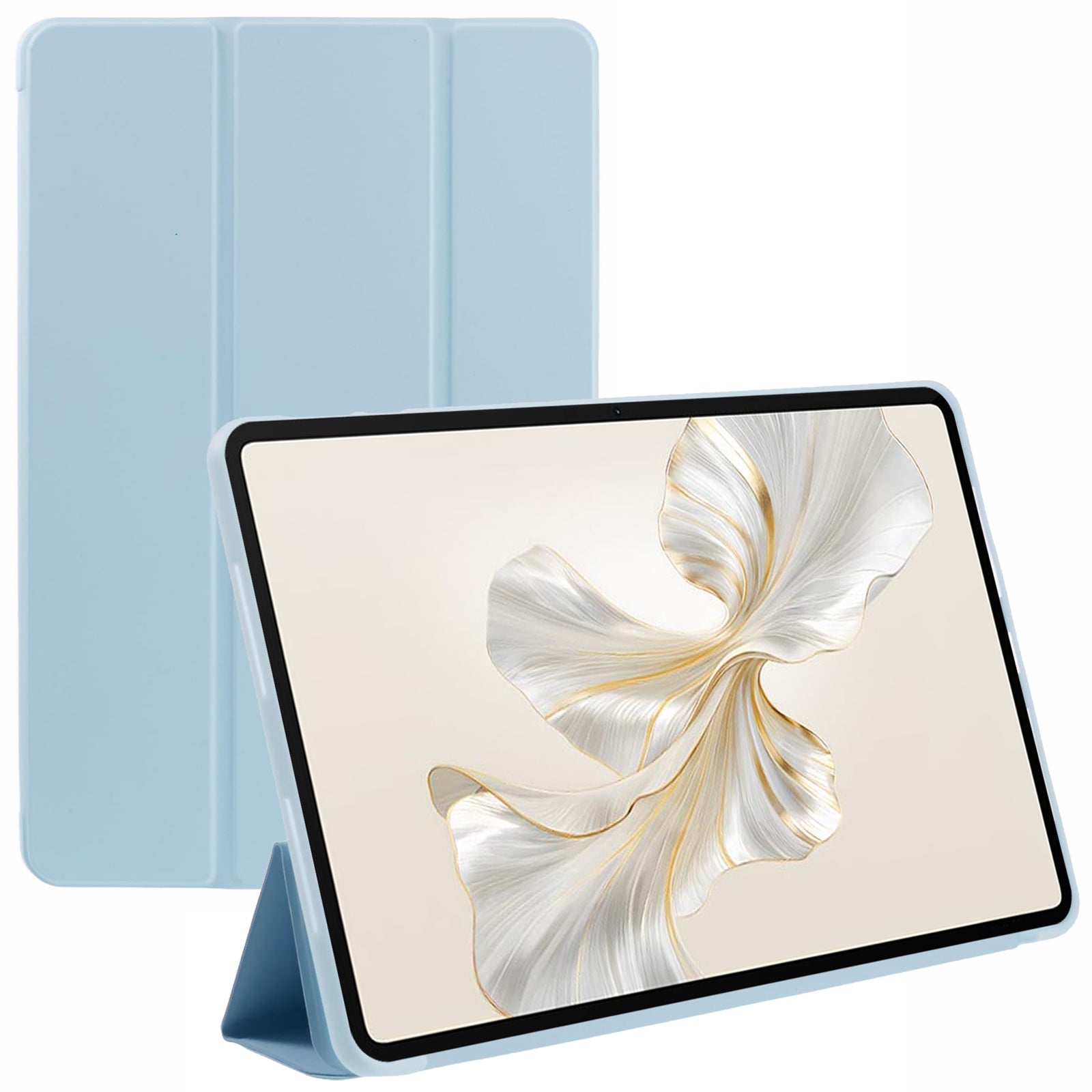 For Honor Pad 9 Case Anti-Scratch PU+Silicone Tri-fold Stand Tablet Cover