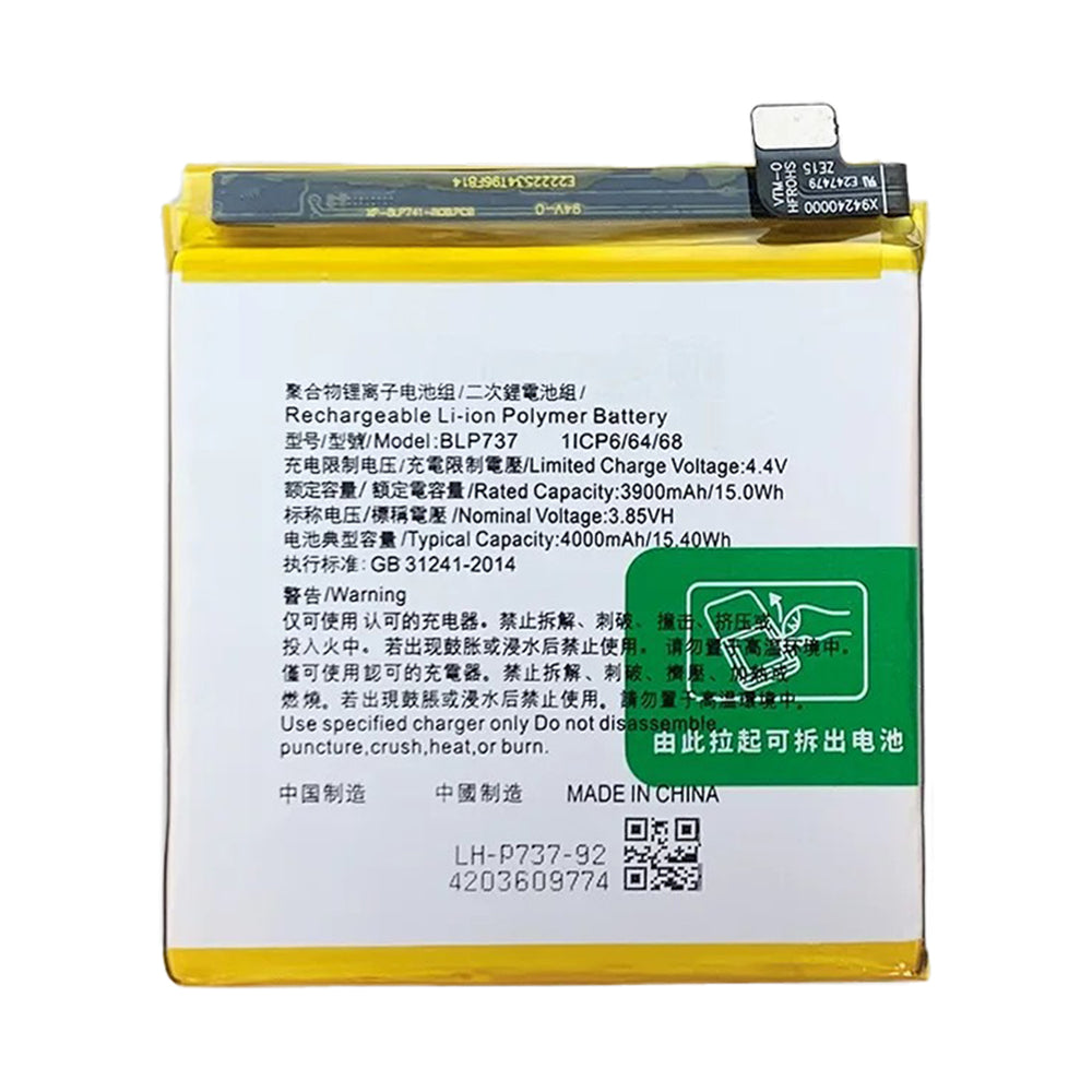 For Oppo Reno2 Z / Reno2 F 3.85V 3900mAh Li-ion Polymer Battery Assembly Part (Encode: BLP737)