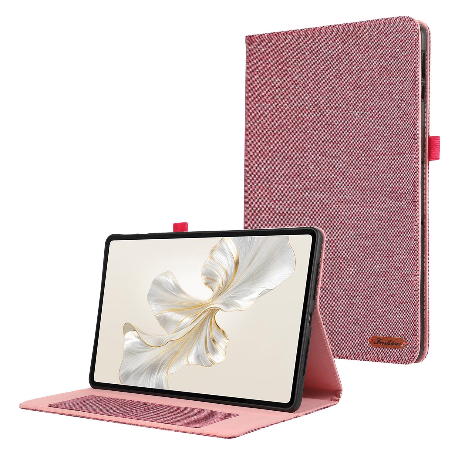 For Honor Pad 9 Leather Case Cloth Texture Tablet Cover Stand with Card Holder