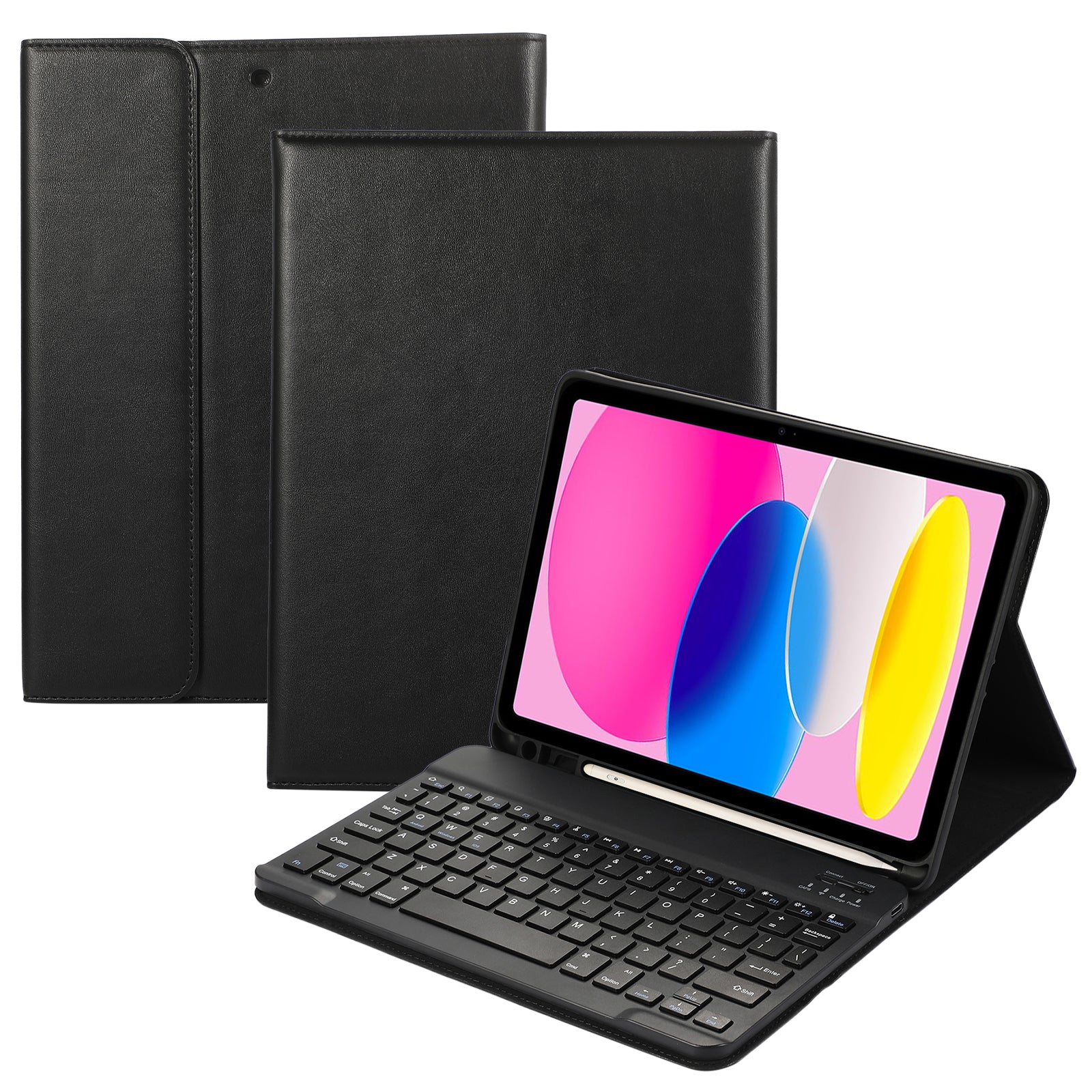 For iPad 10.9 (2022) Detachable Bluetooth Keyboard Leather Tablet Stand Case Cover