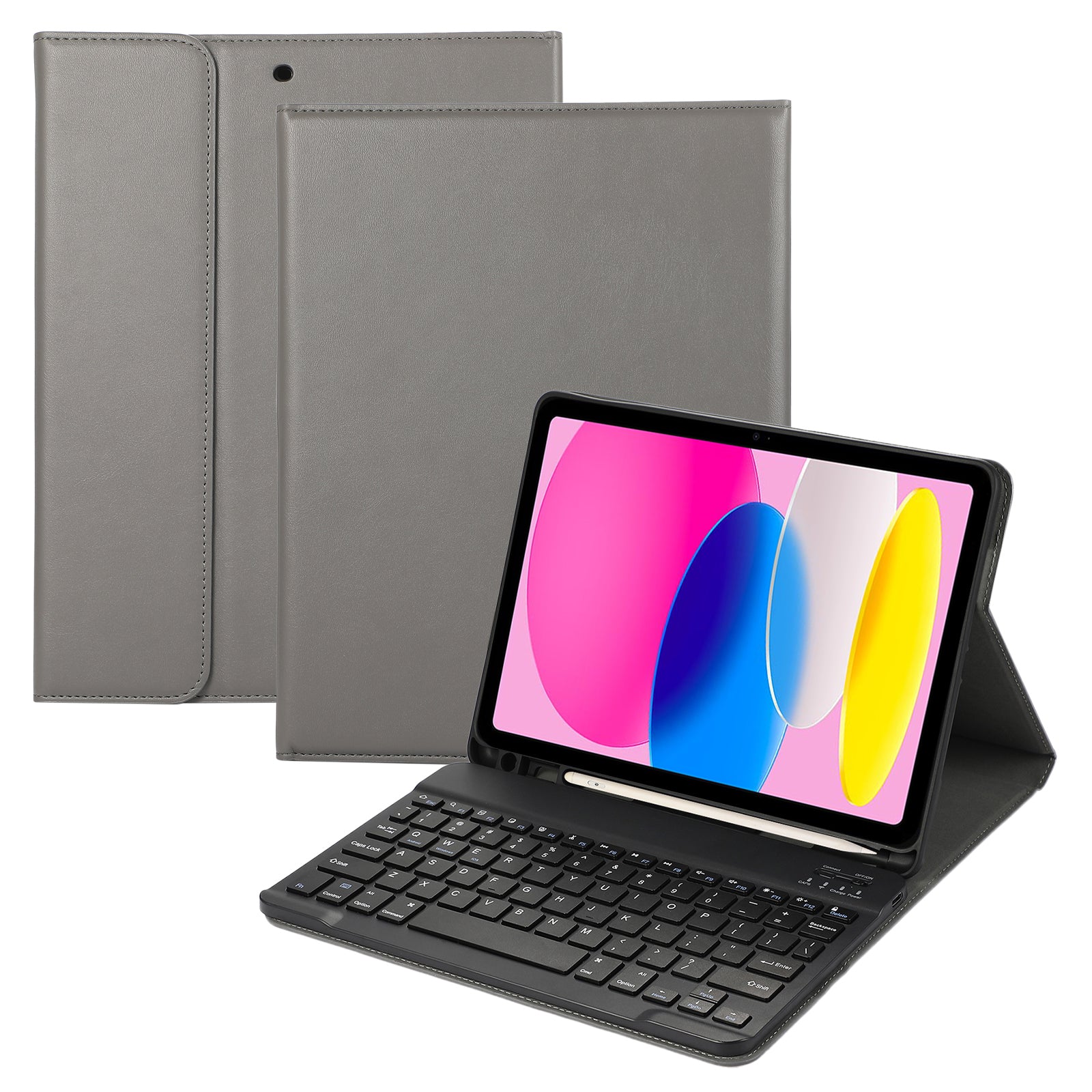 For iPad 10.9 (2022) Detachable Bluetooth Keyboard Leather Tablet Stand Case Cover