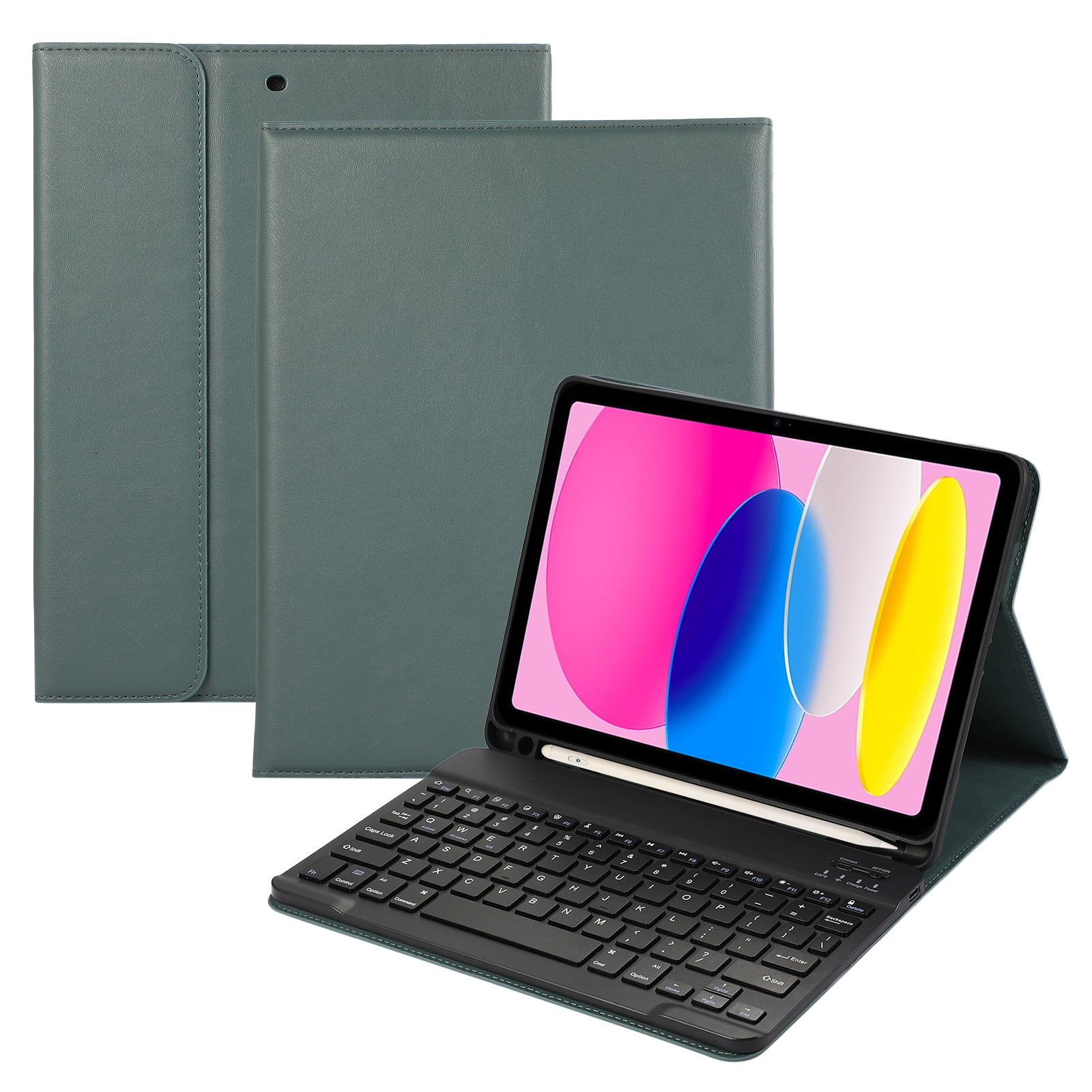 For iPad 10.9 (2022) Detachable Bluetooth Keyboard Leather Tablet Stand Case Cover