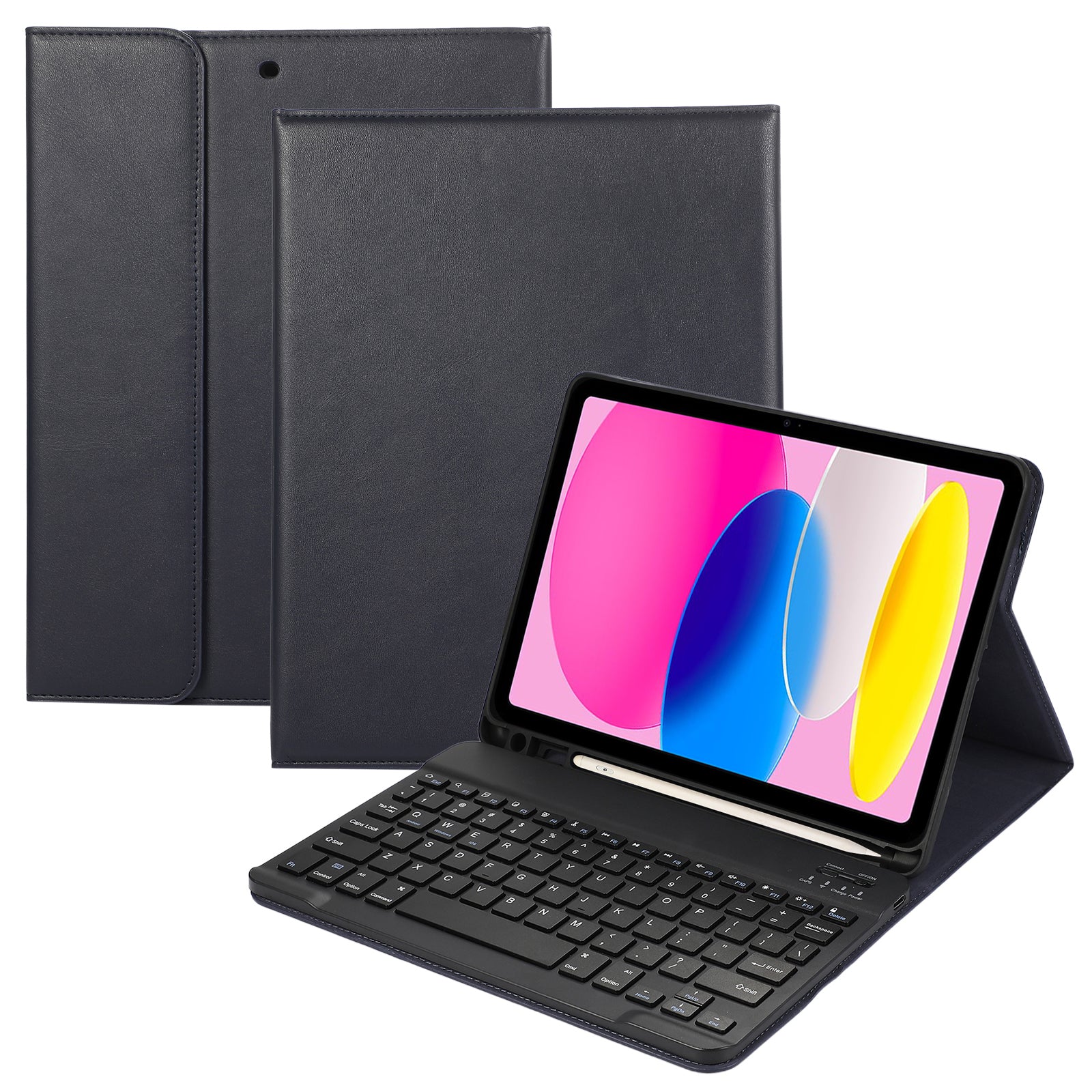 For iPad 10.9 (2022) Detachable Bluetooth Keyboard Leather Tablet Stand Case Cover