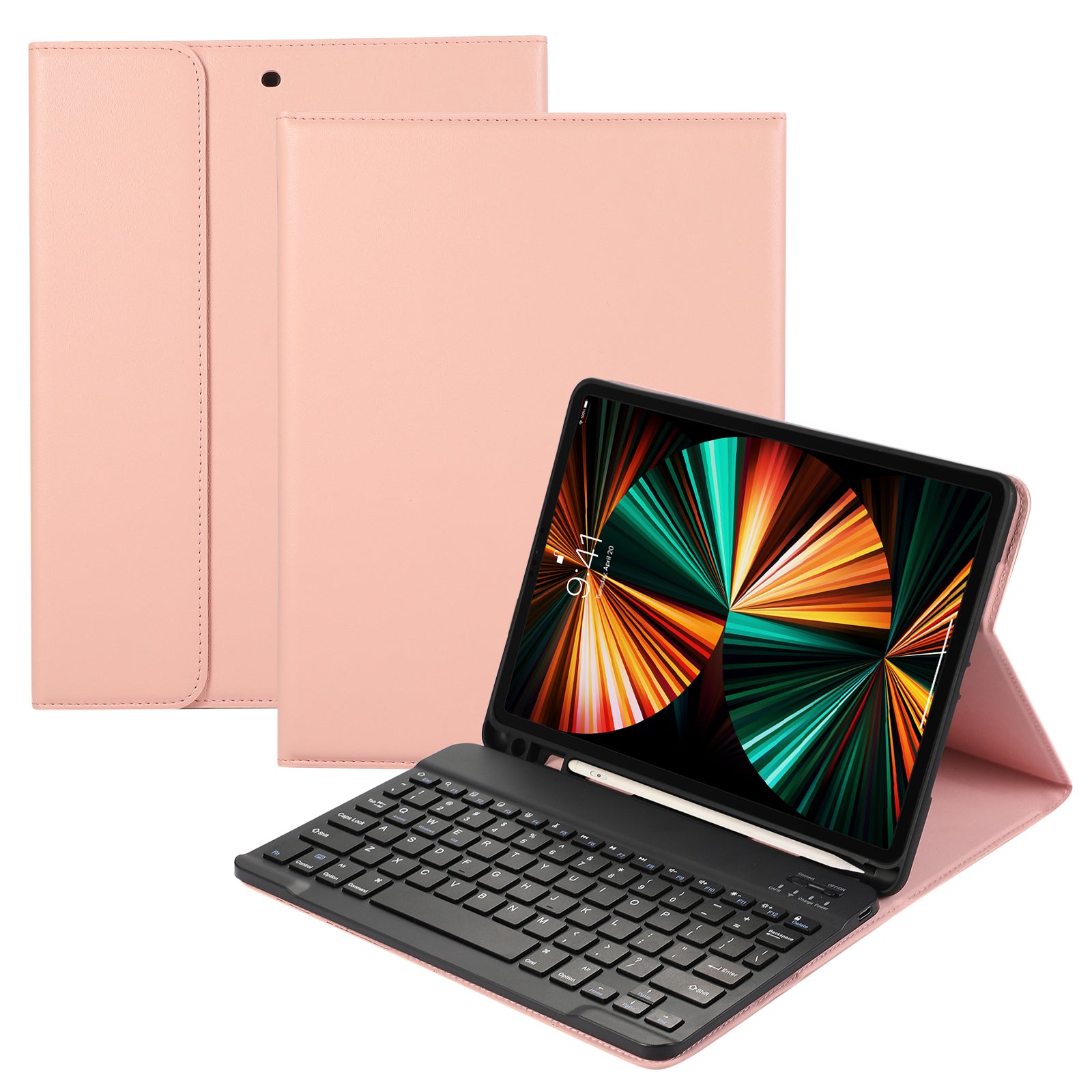 For iPad Pro 12.9 (2022) / (2021) / (2020) / (2018) 2 in 1 Bluetooth Keyboard Tablet Case Leather Stand