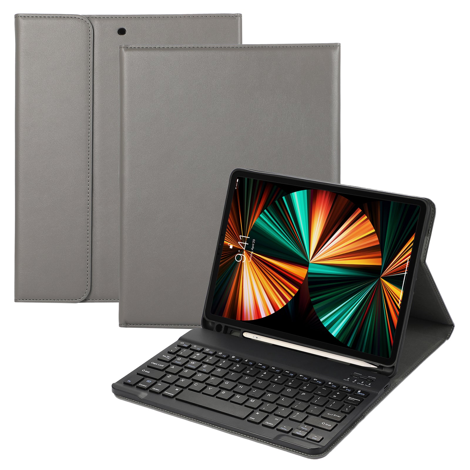 For iPad Pro 12.9 (2022) / (2021) / (2020) / (2018) 2 in 1 Bluetooth Keyboard Tablet Case Leather Stand
