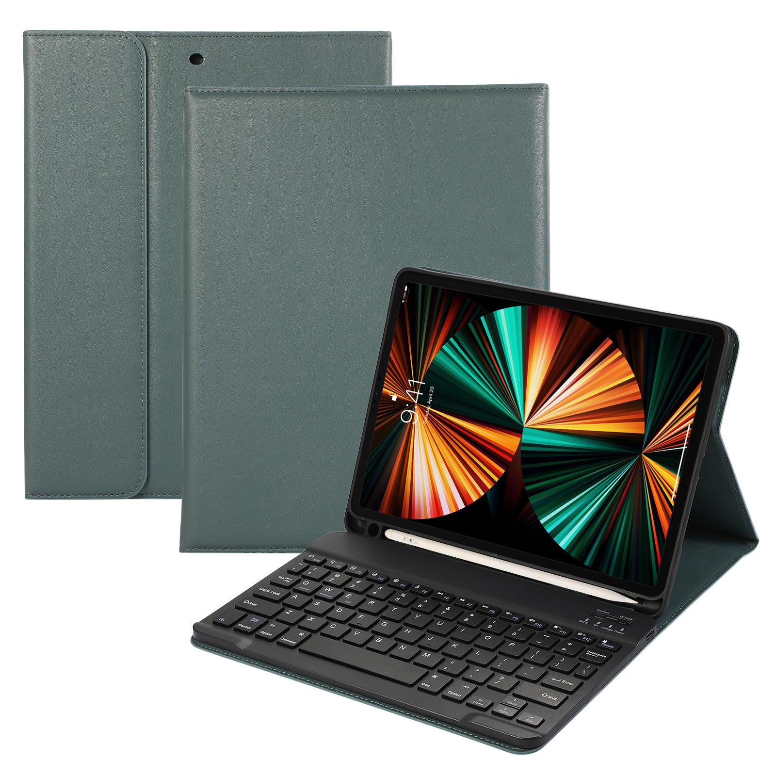 For iPad Pro 12.9 (2022) / (2021) / (2020) / (2018) 2 in 1 Bluetooth Keyboard Tablet Case Leather Stand