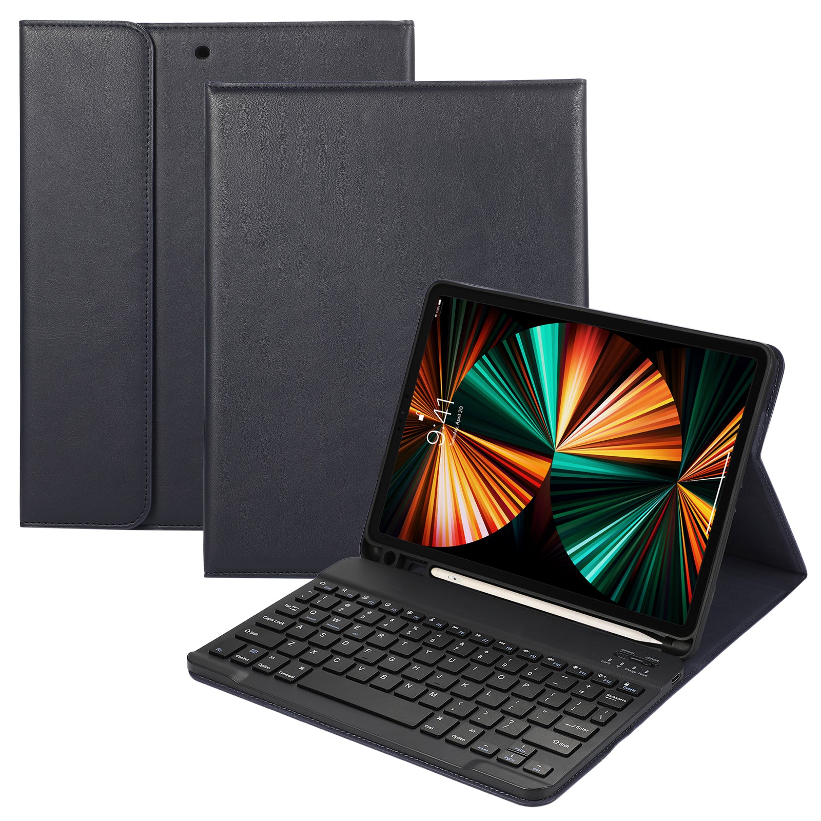 For iPad Pro 12.9 (2022) / (2021) / (2020) / (2018) 2 in 1 Bluetooth Keyboard Tablet Case Leather Stand