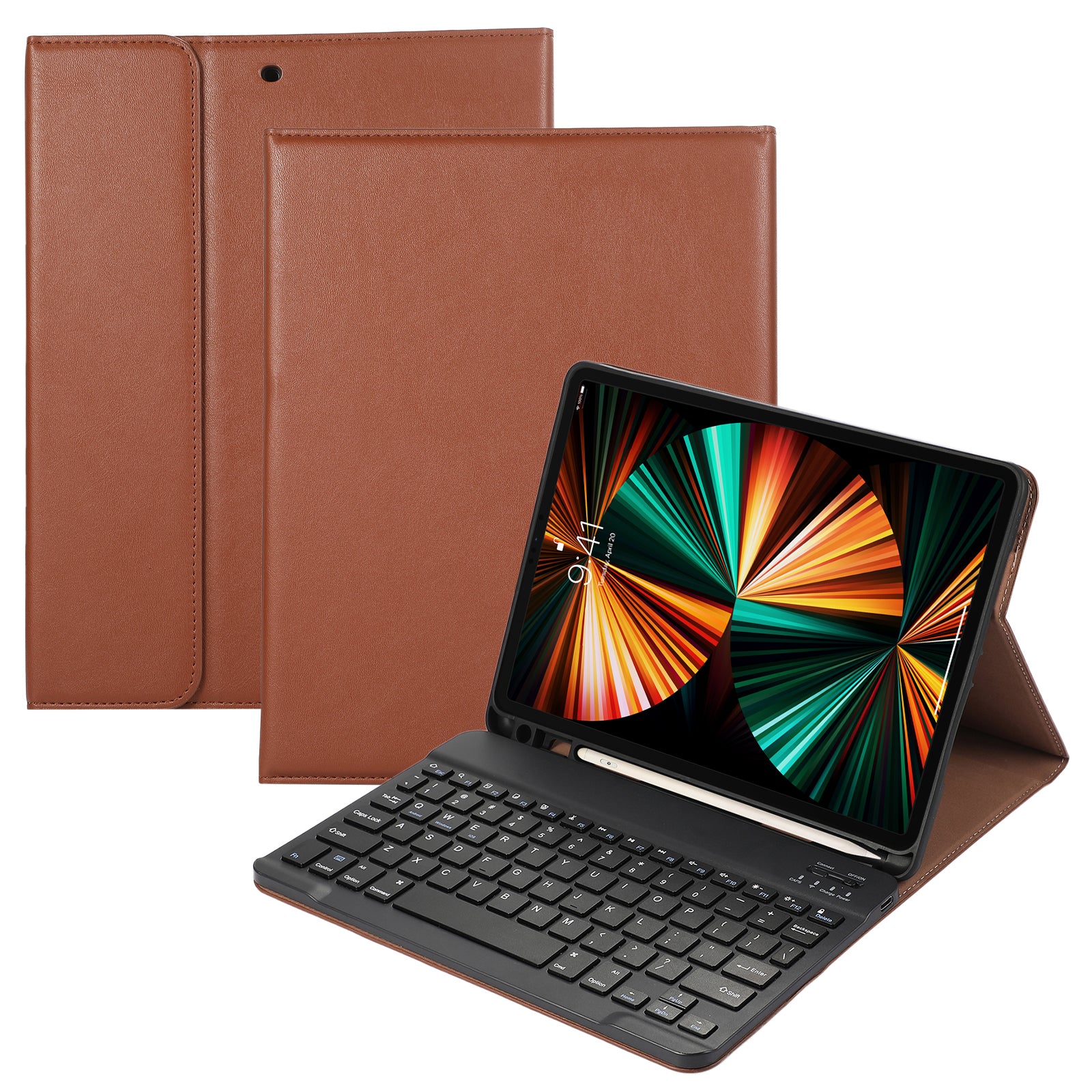 For iPad Pro 12.9 (2022) / (2021) / (2020) / (2018) 2 in 1 Bluetooth Keyboard Tablet Case Leather Stand