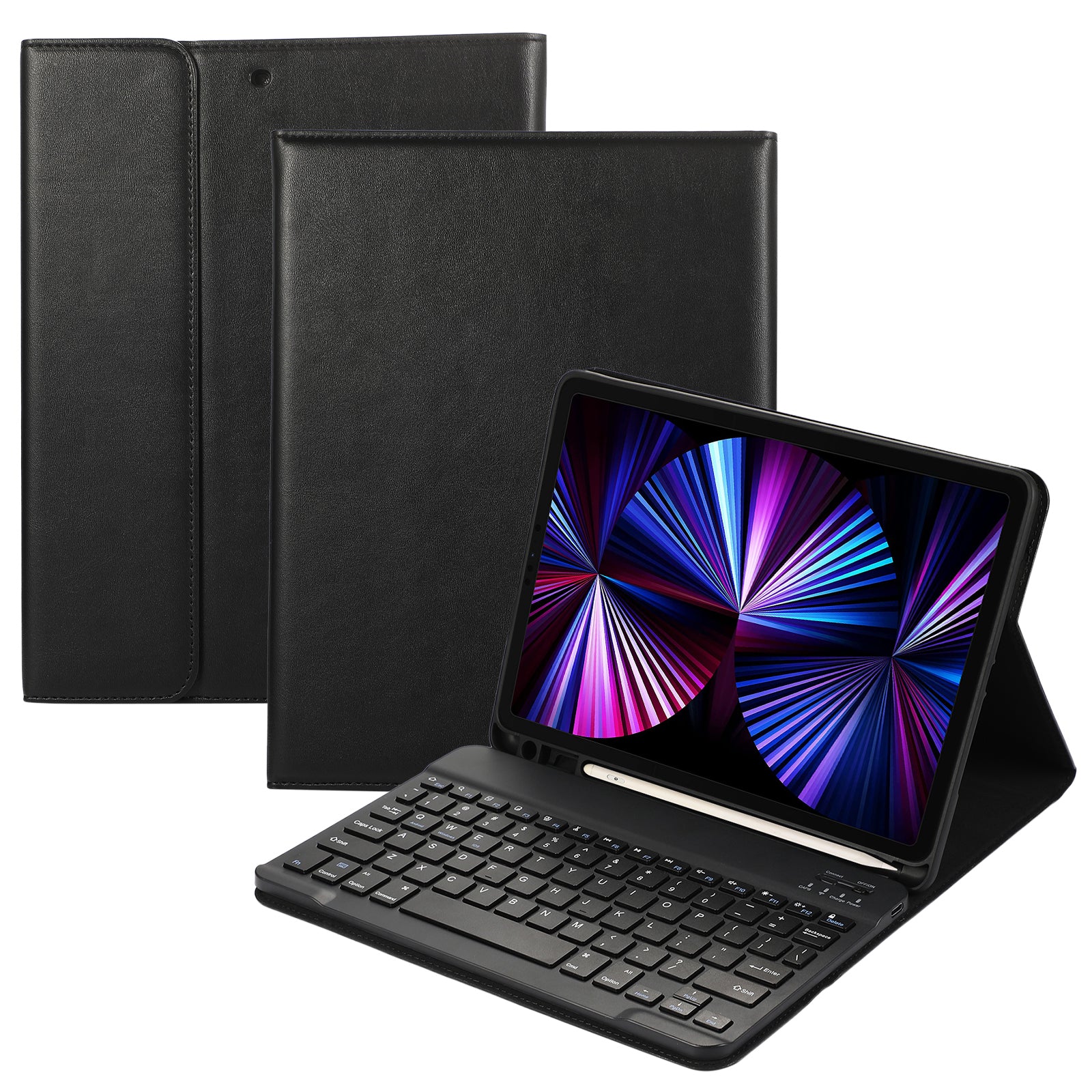 For iPad Pro 11 (2022) / (2021) / (2020) / Air (2022) / Air (2020) 2 in 1 Bluetooth Keyboard Leather Stand Case