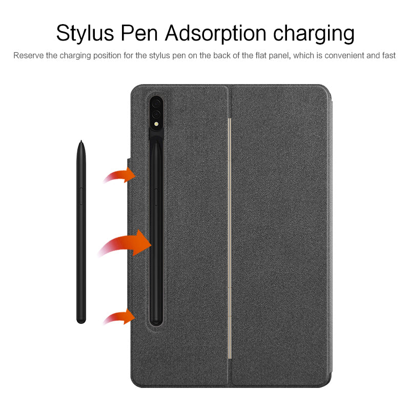 For Samsung Galaxy Tab S8 Ultra Leather Case Touchpad Bluetooth Keyboard with Backlit