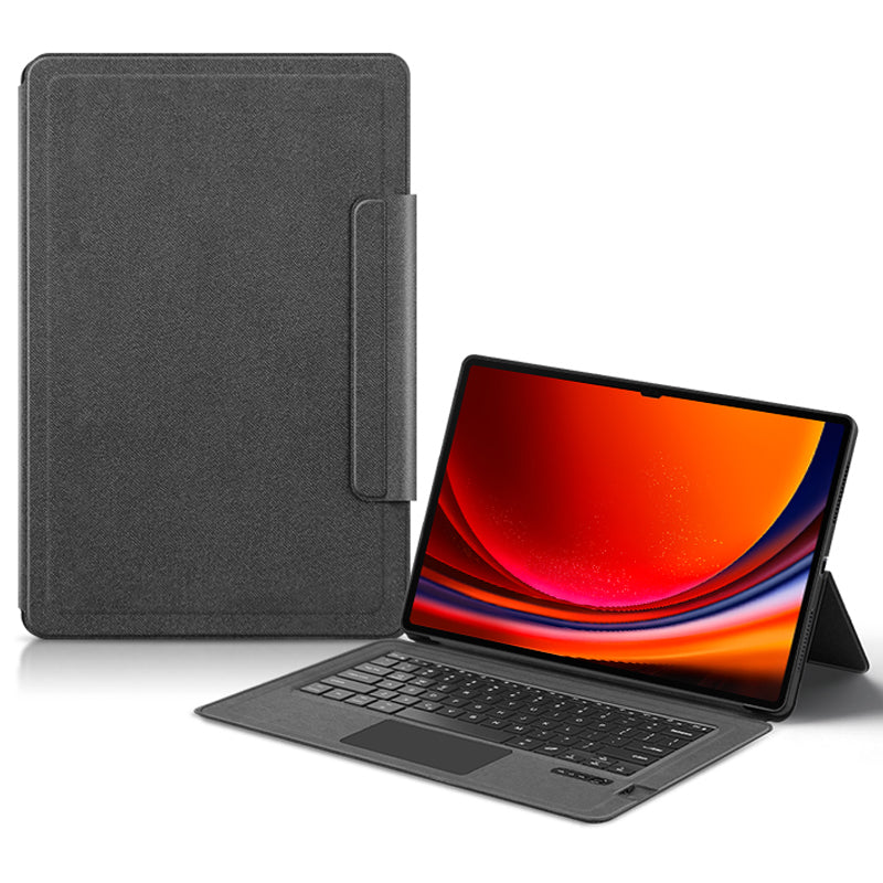 For Samsung Galaxy Tab S9 Ultra Leather Stand Cover Wireless Trackpad Keyboard with Backlit