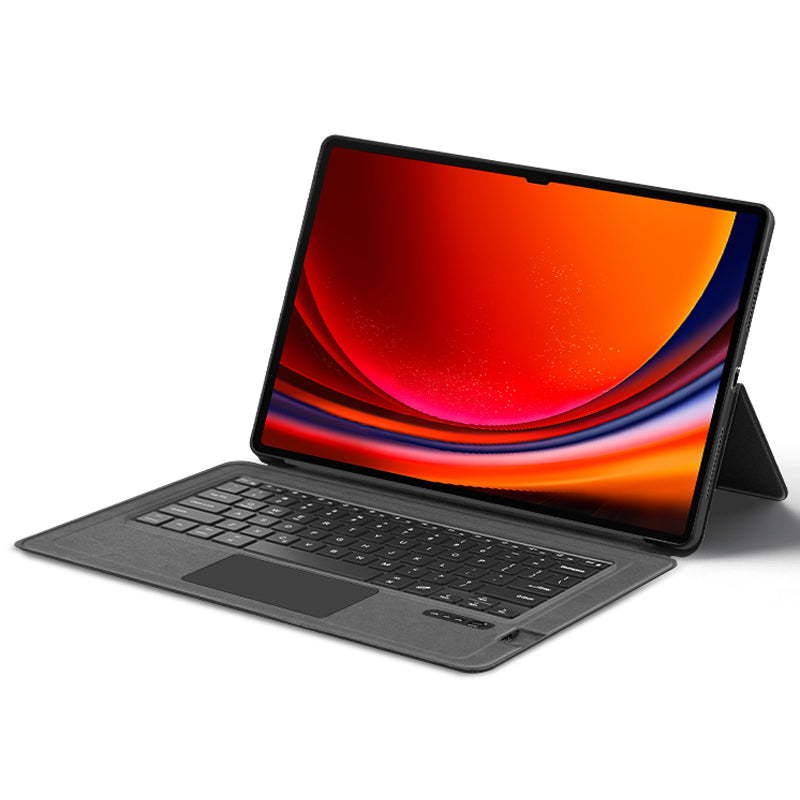 For Samsung Galaxy Tab S9 Ultra Leather Stand Cover Wireless Trackpad Keyboard with Backlit