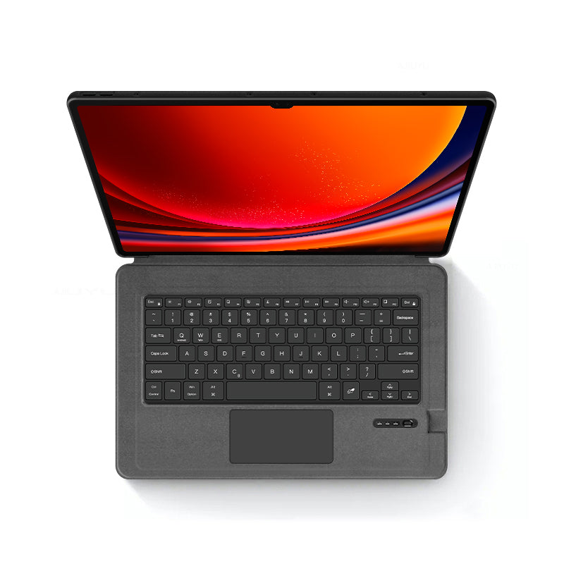 For Samsung Galaxy Tab S9 Ultra Leather Stand Cover Wireless Trackpad Keyboard with Backlit