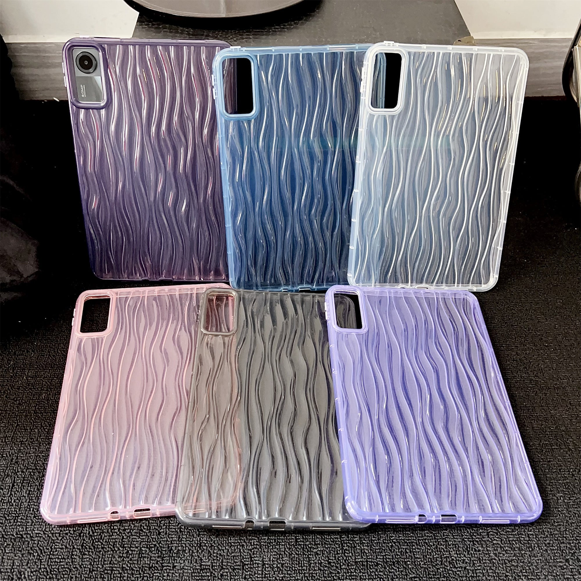 For Xiaomi Redmi Pad SE Clear TPU Case 3D Wave Texture Tablet Cover