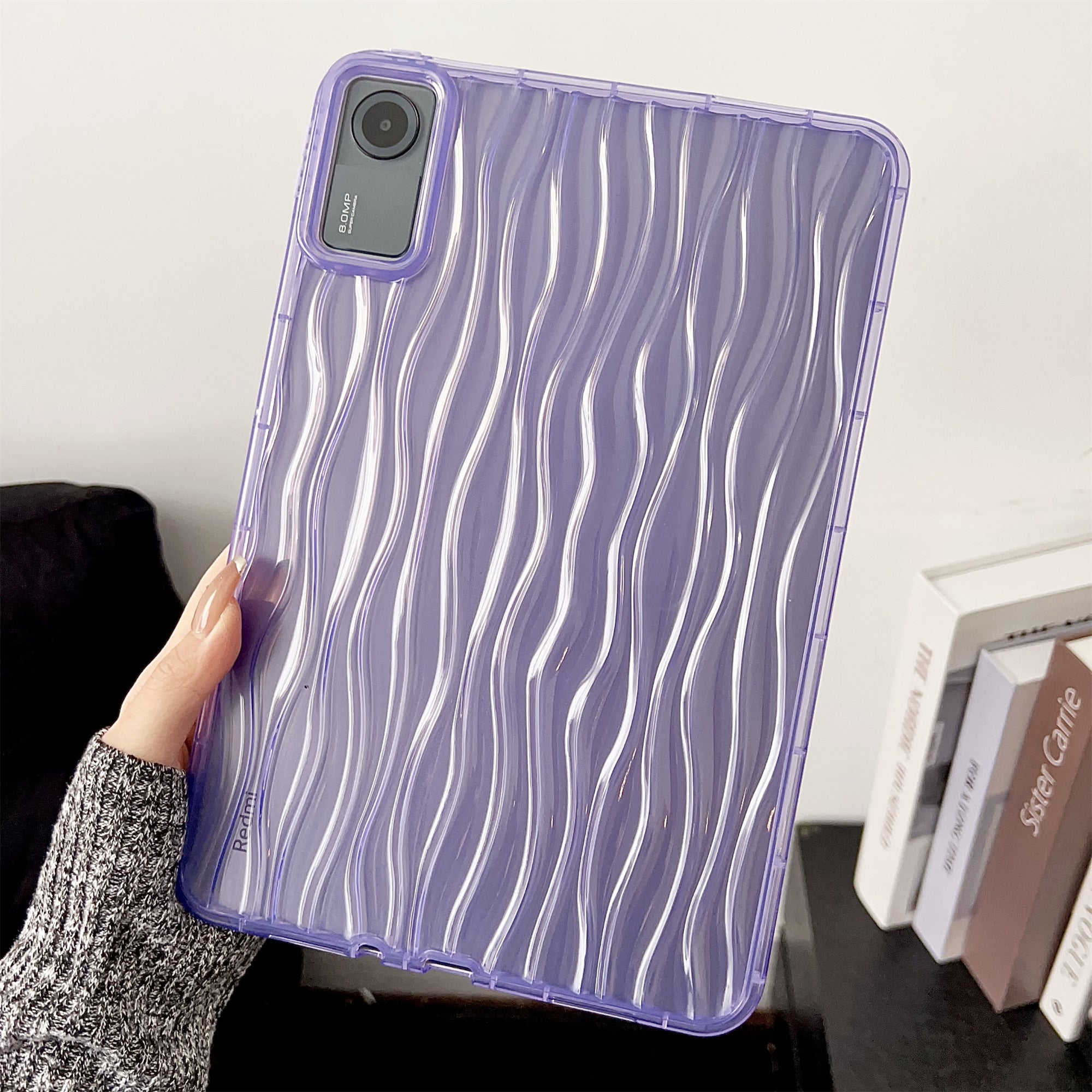 For Xiaomi Redmi Pad SE Clear TPU Case 3D Wave Texture Tablet Cover