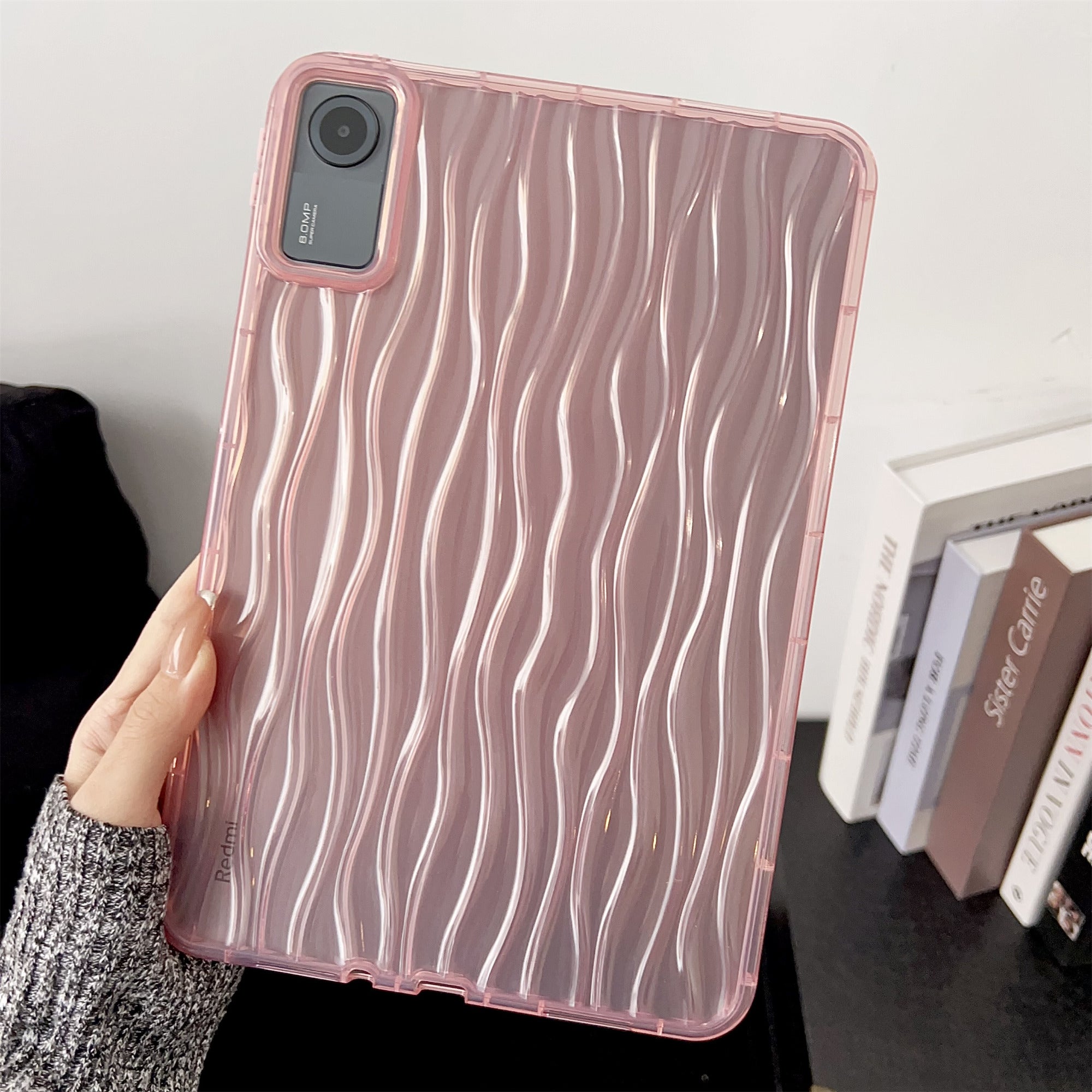 For Xiaomi Redmi Pad SE Clear TPU Case 3D Wave Texture Tablet Cover