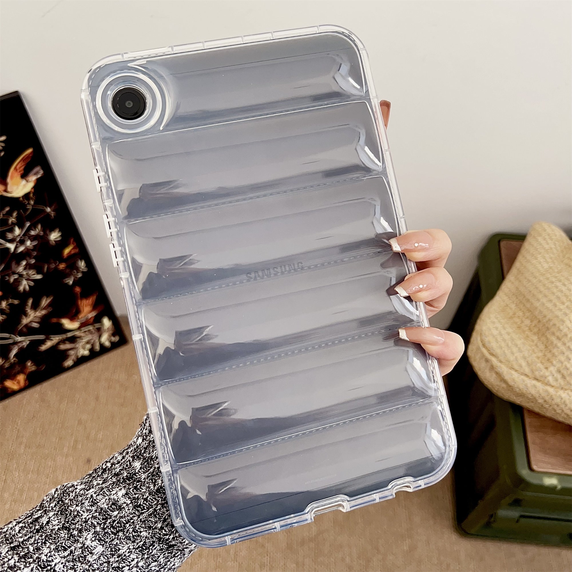For Samsung Galaxy Tab A9 TPU Case Transparent Down Jacket Design Shock Absorption