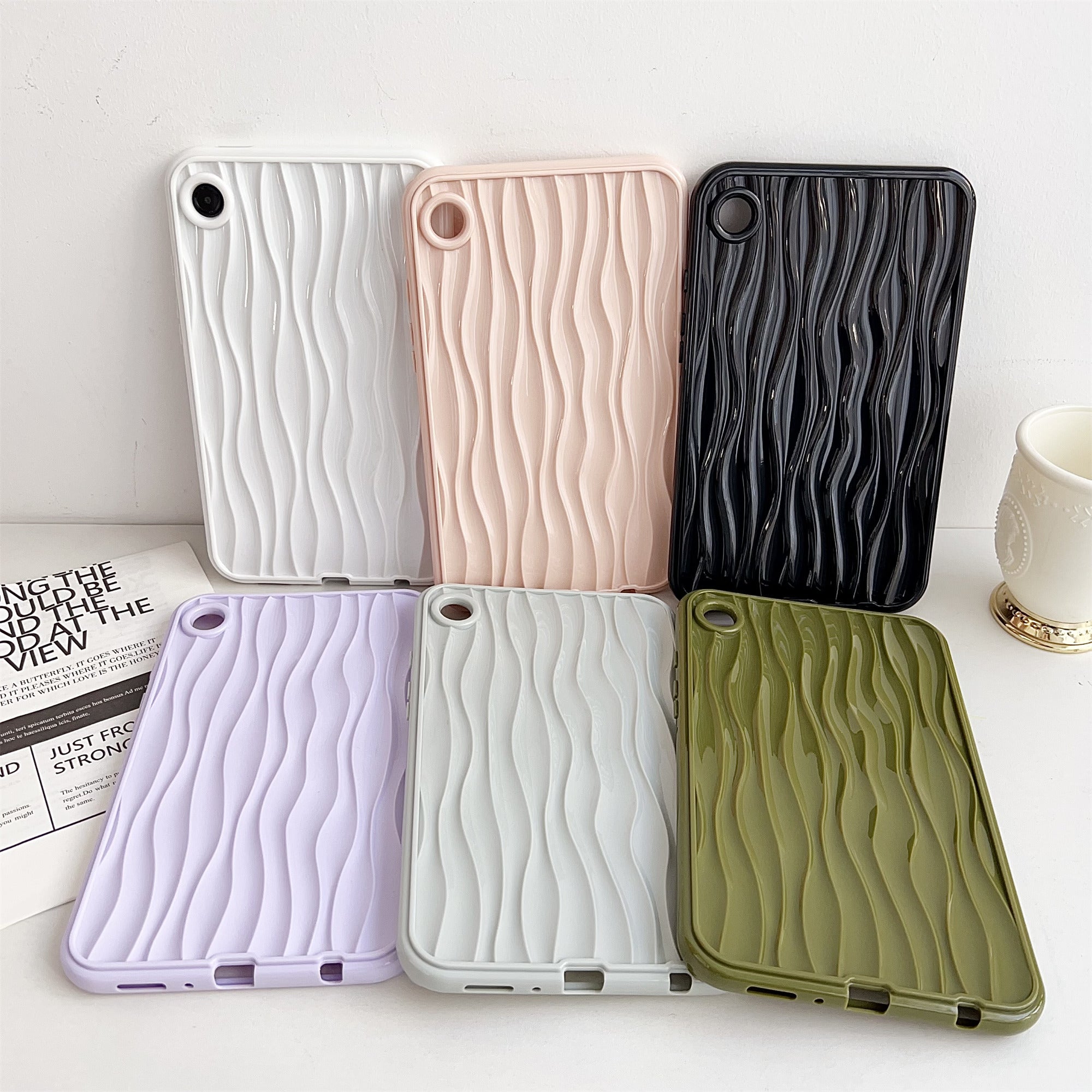For Samsung Galaxy Tab A9+ Solid Color TPU Case Water Ripple Pattern Wave Shape