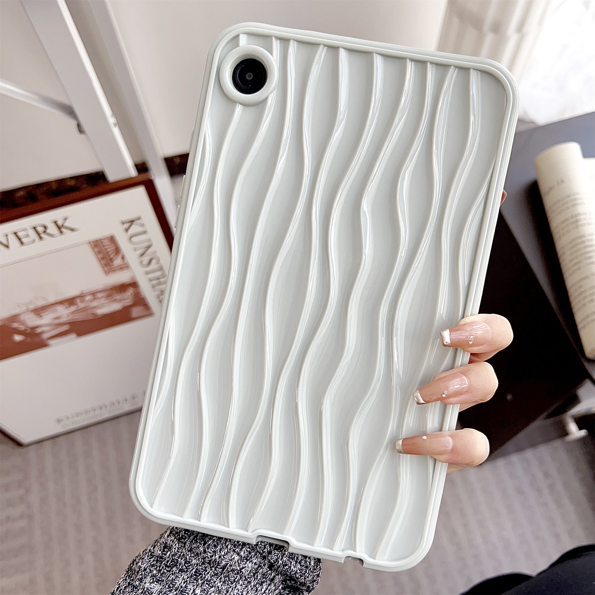 For Samsung Galaxy Tab A9 TPU Tablet Case 3D Wave Shape Solid Color Cover