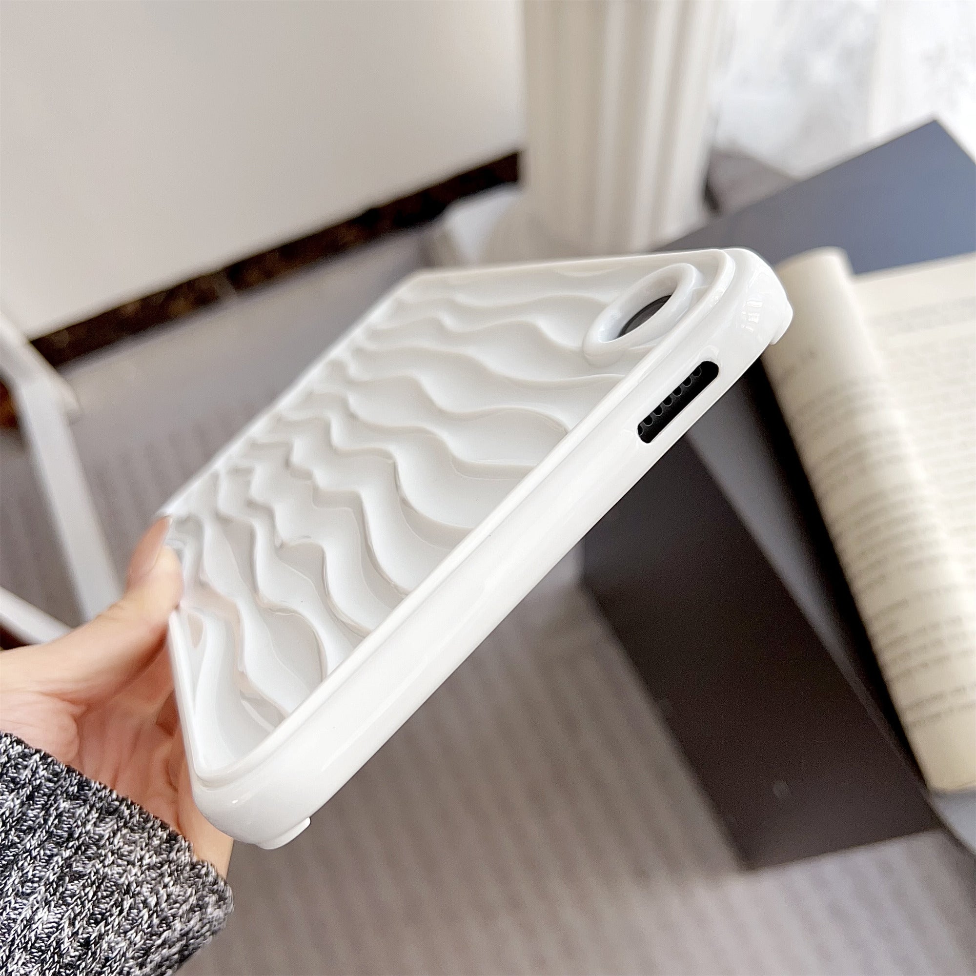 For Samsung Galaxy Tab A9 TPU Tablet Case 3D Wave Shape Solid Color Cover