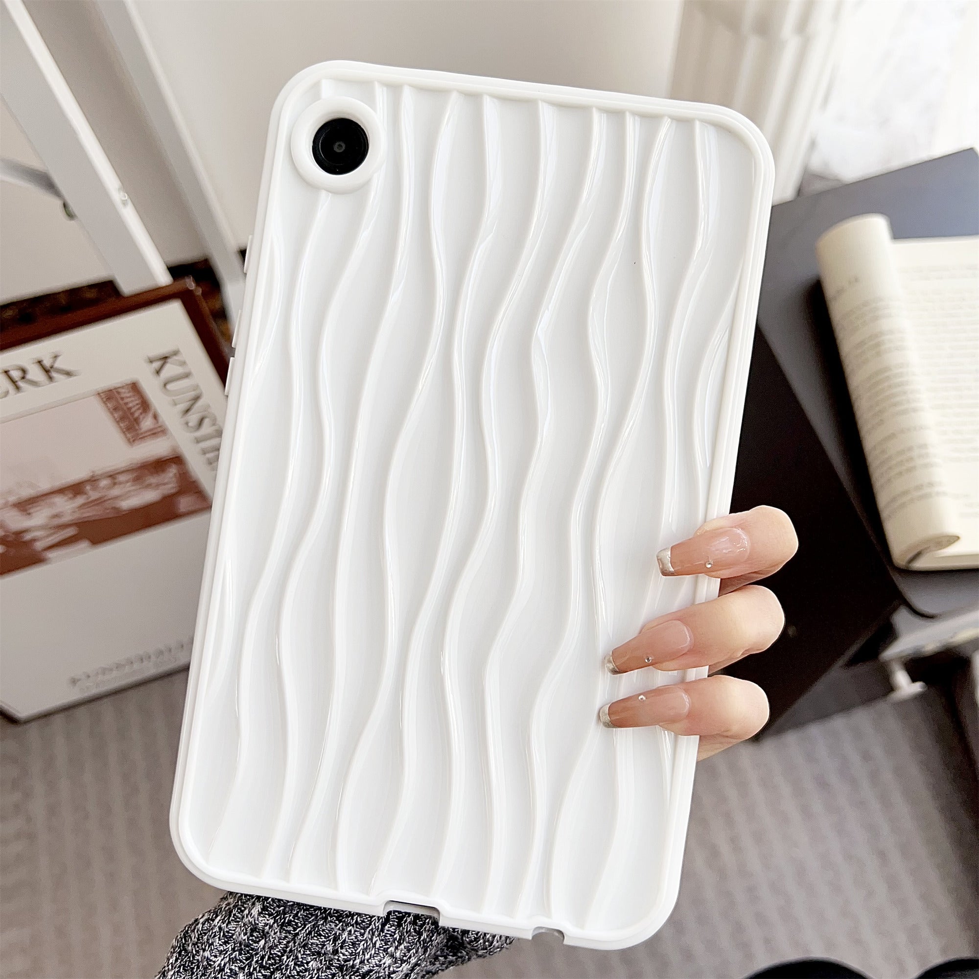 For Samsung Galaxy Tab A9 TPU Tablet Case 3D Wave Shape Solid Color Cover