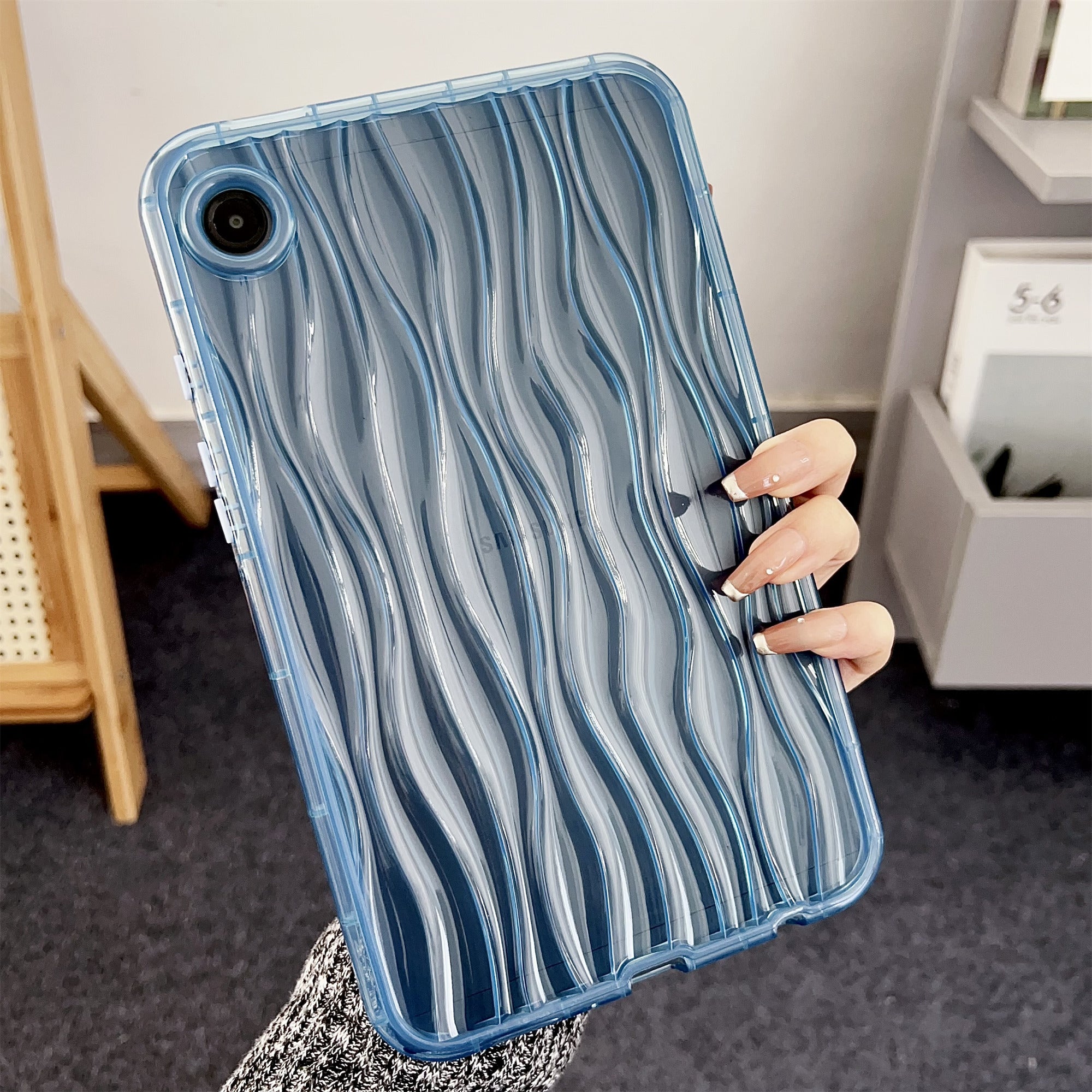 For Samsung Galaxy Tab A9 TPU Case Wave Water Ripple Tablet Cover Non-Slip