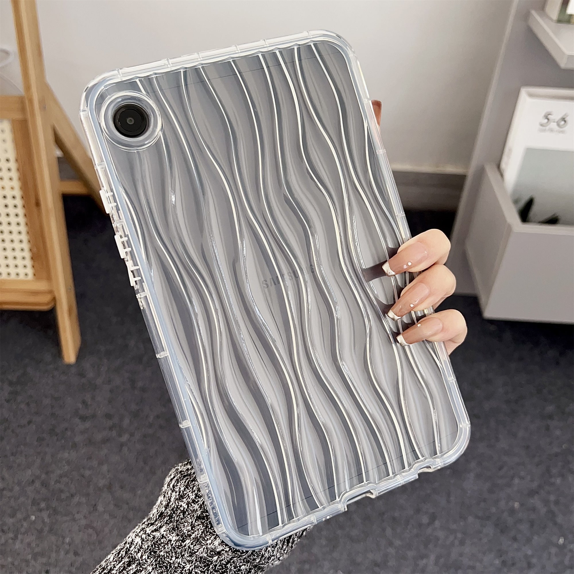 For Samsung Galaxy Tab A9 TPU Case Wave Water Ripple Tablet Cover Non-Slip