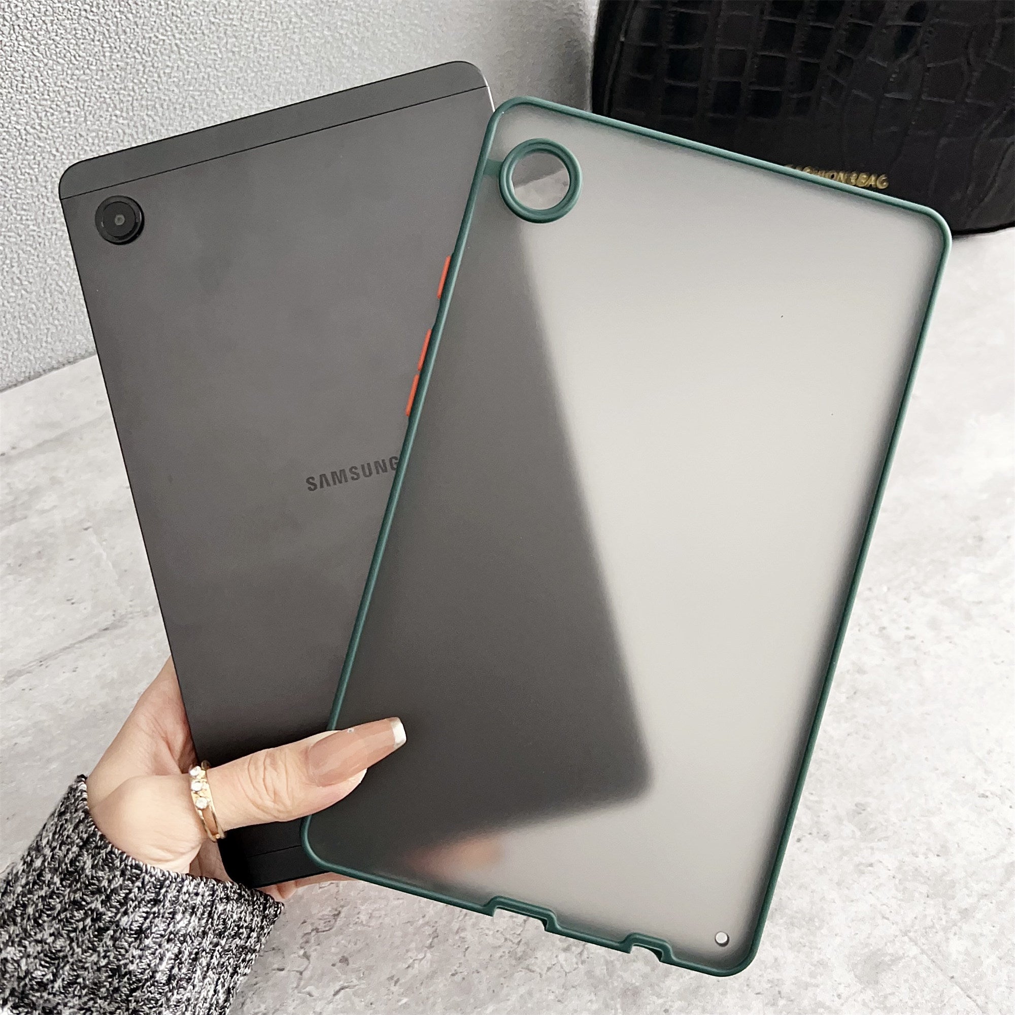 For Samsung Galaxy Tab A9+ Skin Touch Case PC + TPU Anti-Drop Shell Tablet Cover