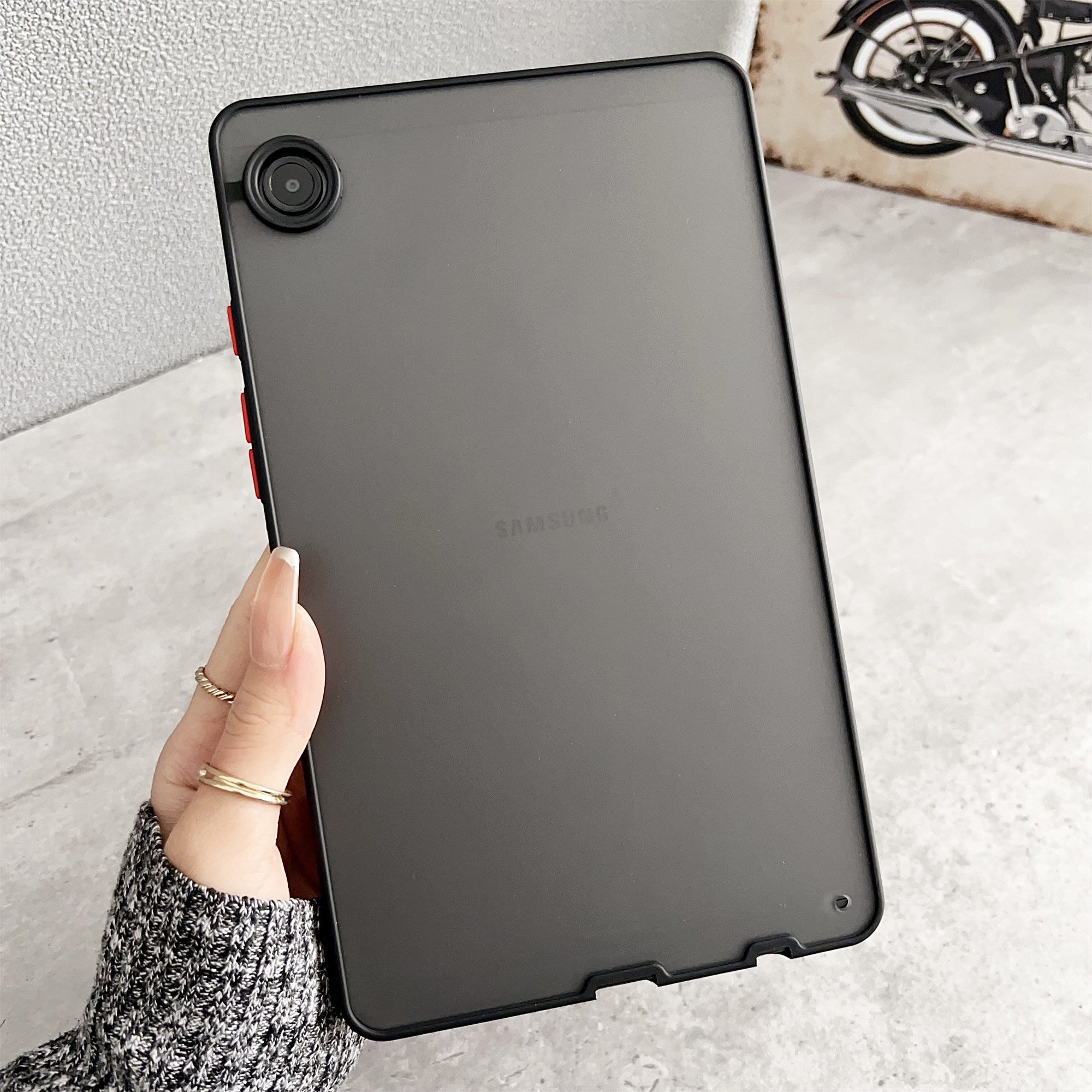 For Samsung Galaxy Tab A9+ Skin Touch Case PC + TPU Anti-Drop Shell Tablet Cover