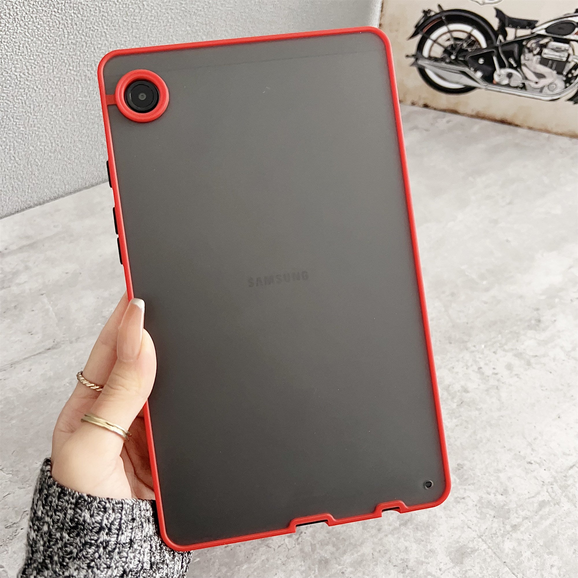 For Samsung Galaxy Tab A9+ Skin Touch Case PC + TPU Anti-Drop Shell Tablet Cover