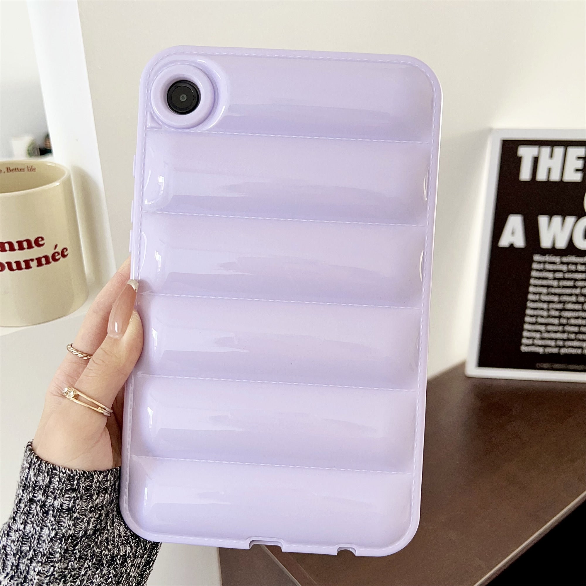 For Samsung Galaxy Tab A9 Candy Color Case Down Jacket Soft Touch Tablet Cover