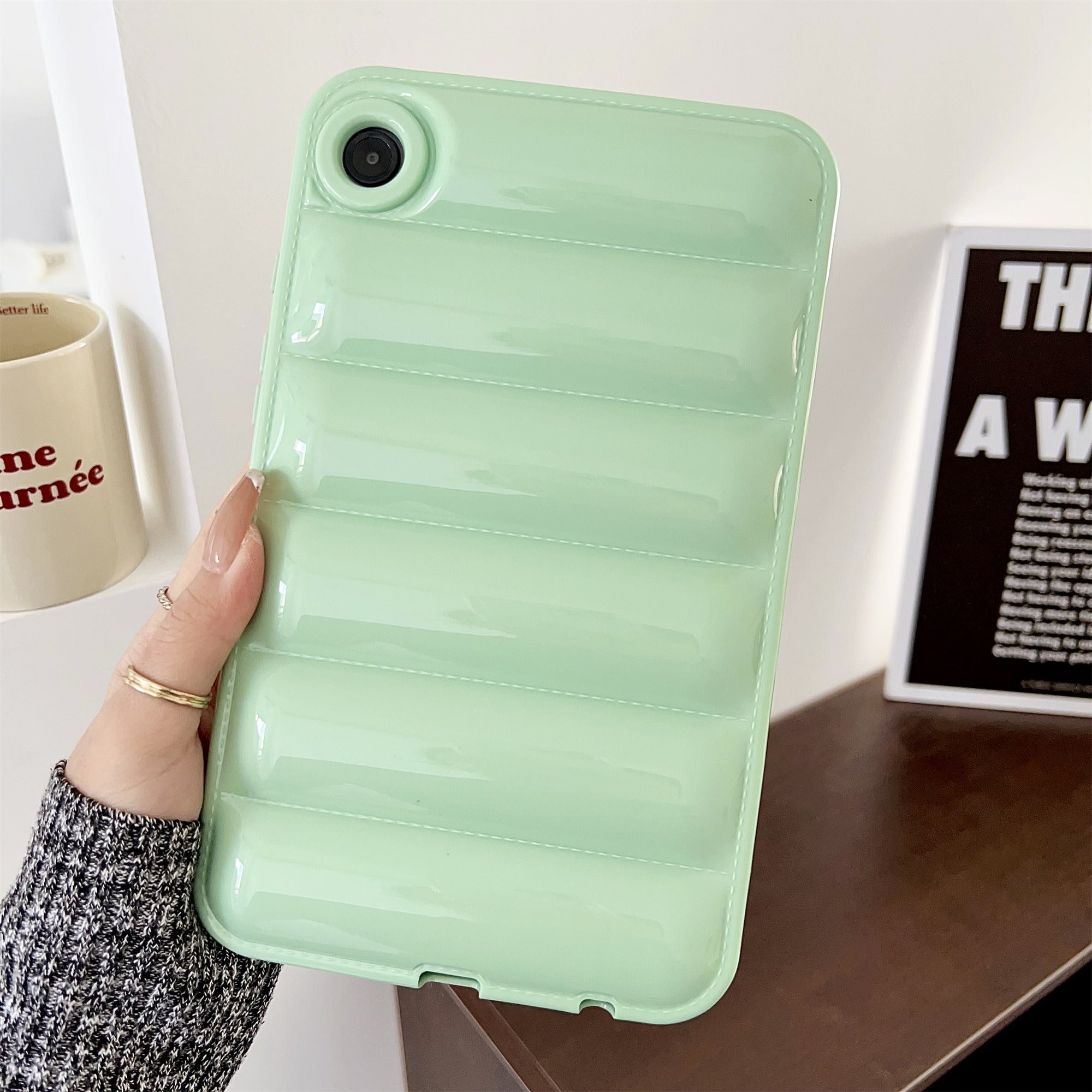 For Samsung Galaxy Tab A9 Candy Color Case Down Jacket Soft Touch Tablet Cover