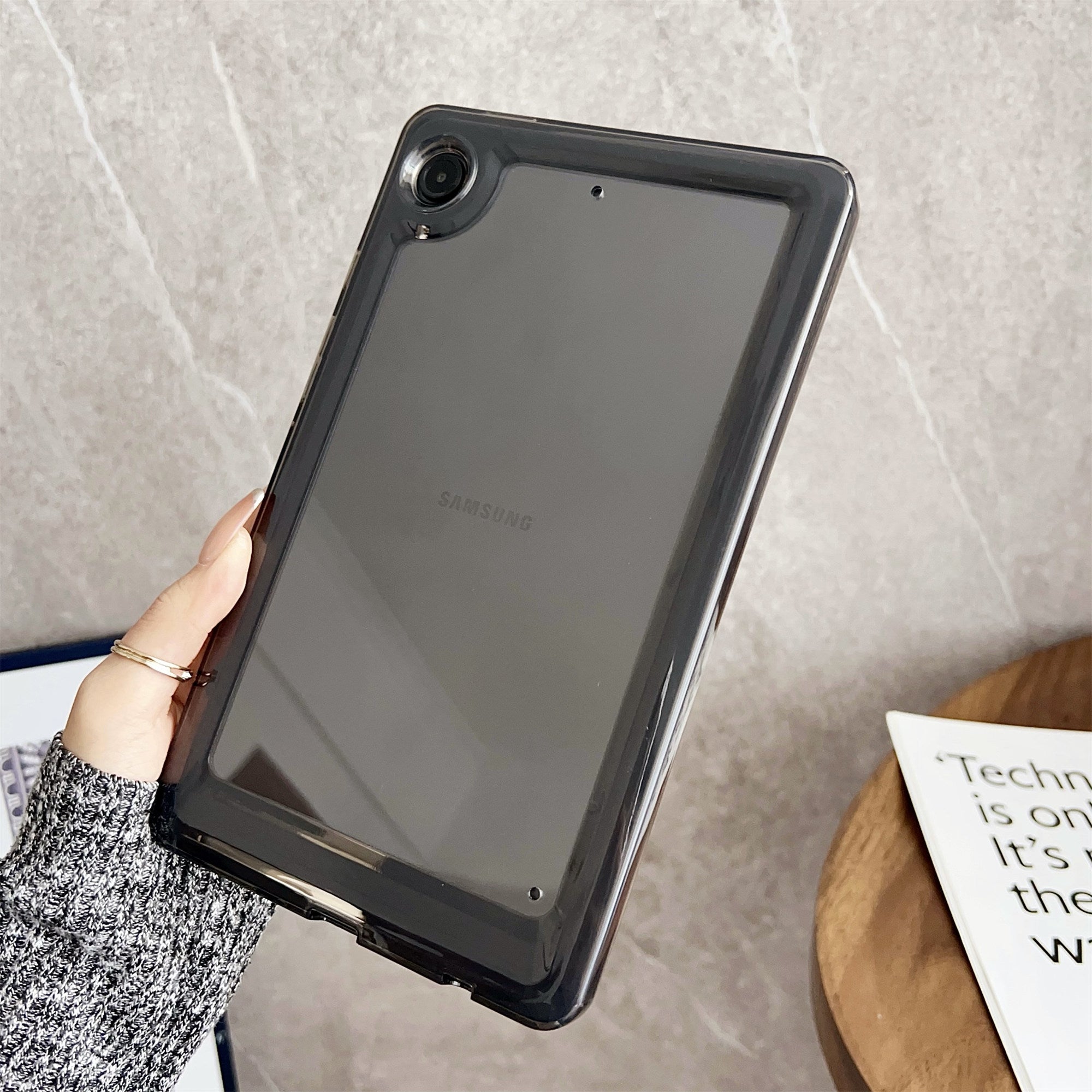 For Samsung Galaxy Tab A9+ Protective Cover TPU + Acrylic Transparent Back Tablet Case