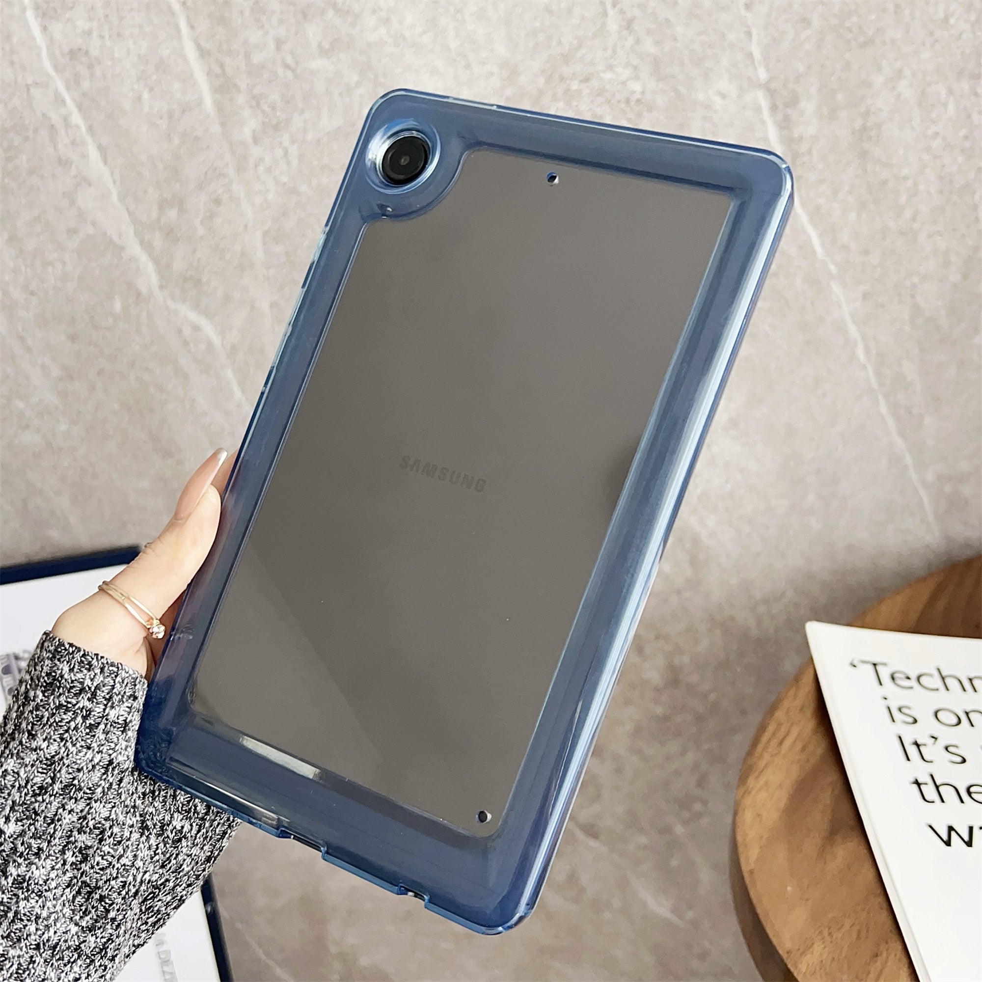 For Samsung Galaxy Tab A9+ Protective Cover TPU + Acrylic Transparent Back Tablet Case