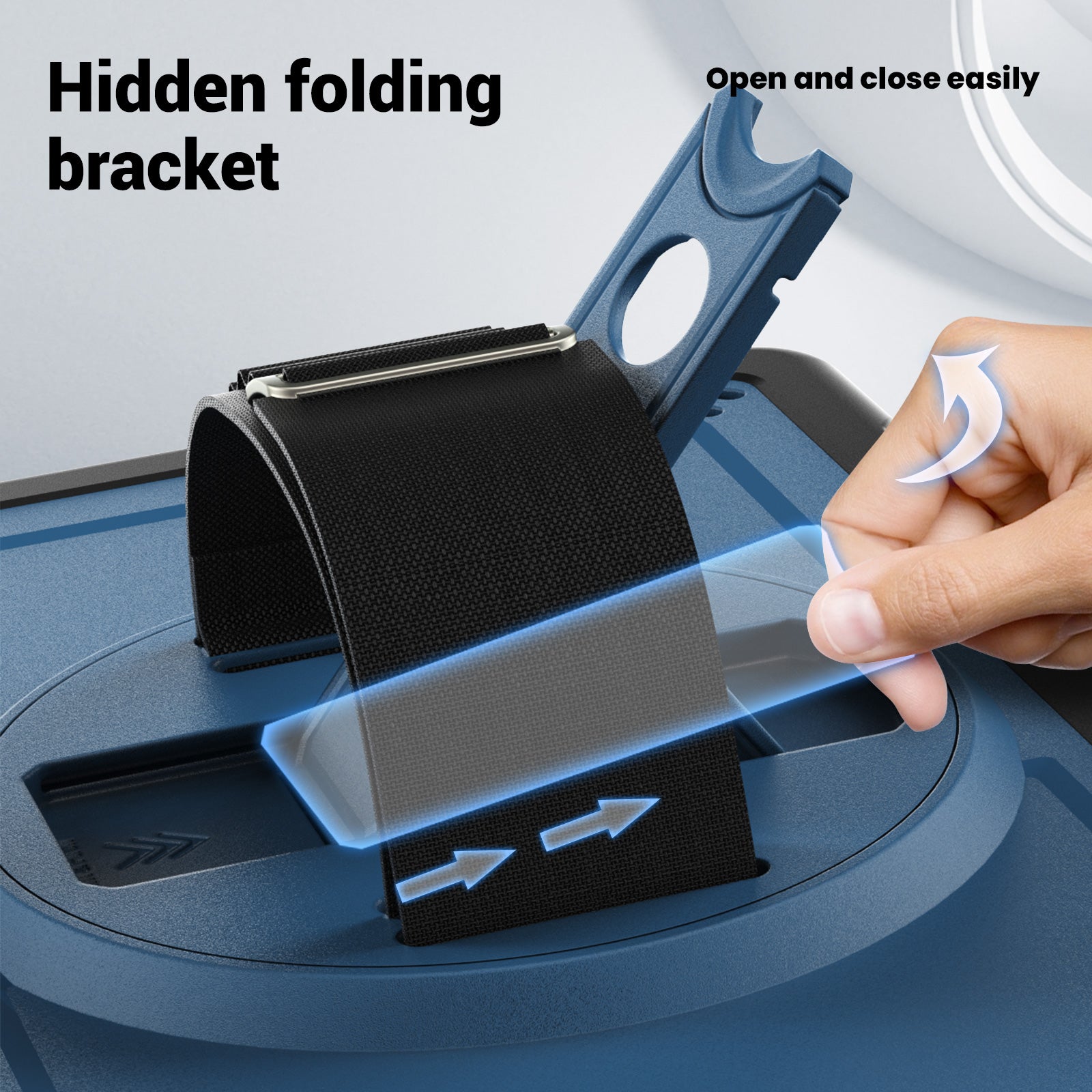 For Samsung Galaxy Tab A9+ Kickstand Cover Hand Strap Design PC+TPU Tablet Case