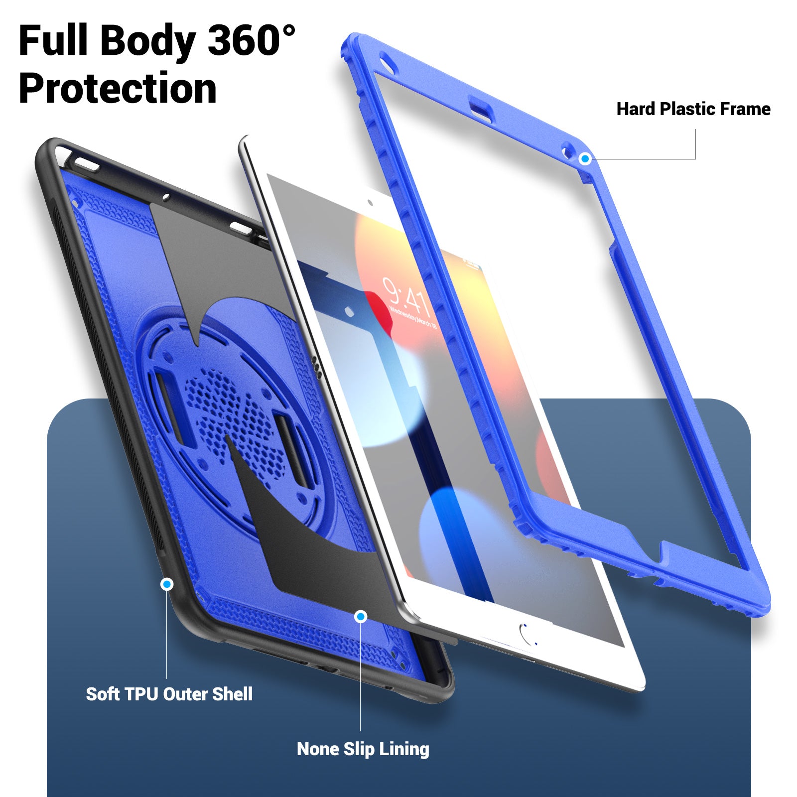 For iPad 10.2 (2019) / (2020)(2021) / iPad Pro 10.5-inch (2017) / iPad Air 10.5 inch (2019) Case Hand Strap Tablet Cover