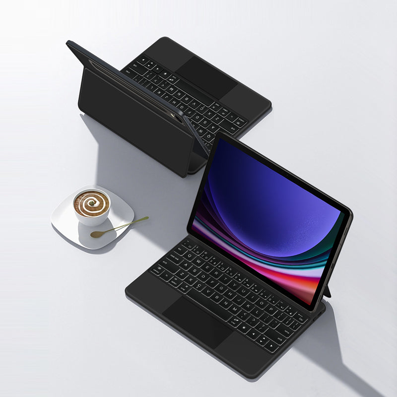 For Samsung Galaxy Tab S9 Leather Case Full Protection Bluetooth Keyboard with Touchpad