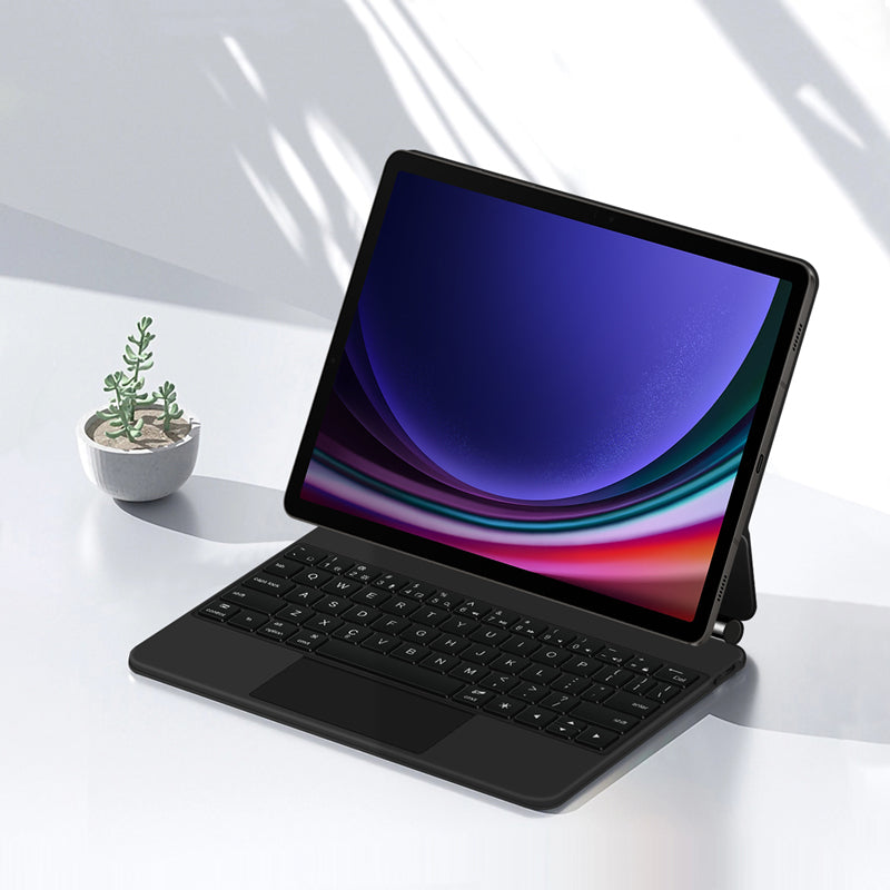For Samsung Galaxy Tab S9 Leather Case Full Protection Bluetooth Keyboard with Touchpad