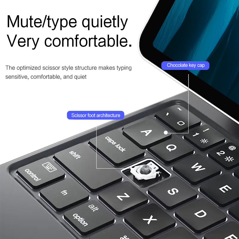 For Samsung Galaxy Tab S7 Leather Folio Cover Ultra-thin Bluetooth Keyboard with Touchpad