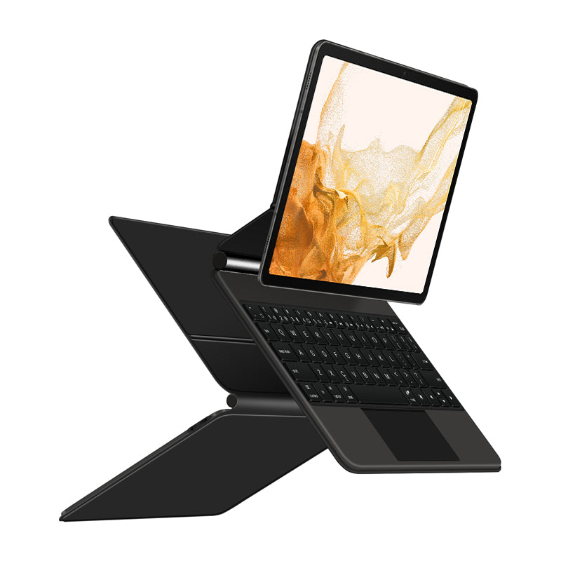 For Samsung Galaxy Tab S8 Leather Stand Cover + Wireless Trackpad Keyboard