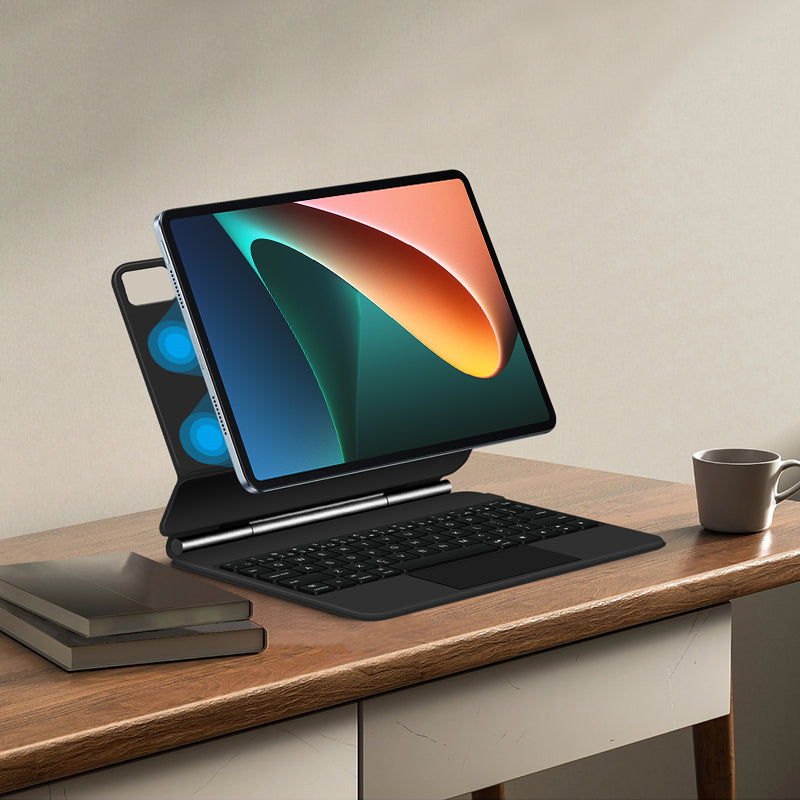 For Xiaomi Pad 5 Leather Tablet Case Wireless Bluetooth Keyboard with Touchpad