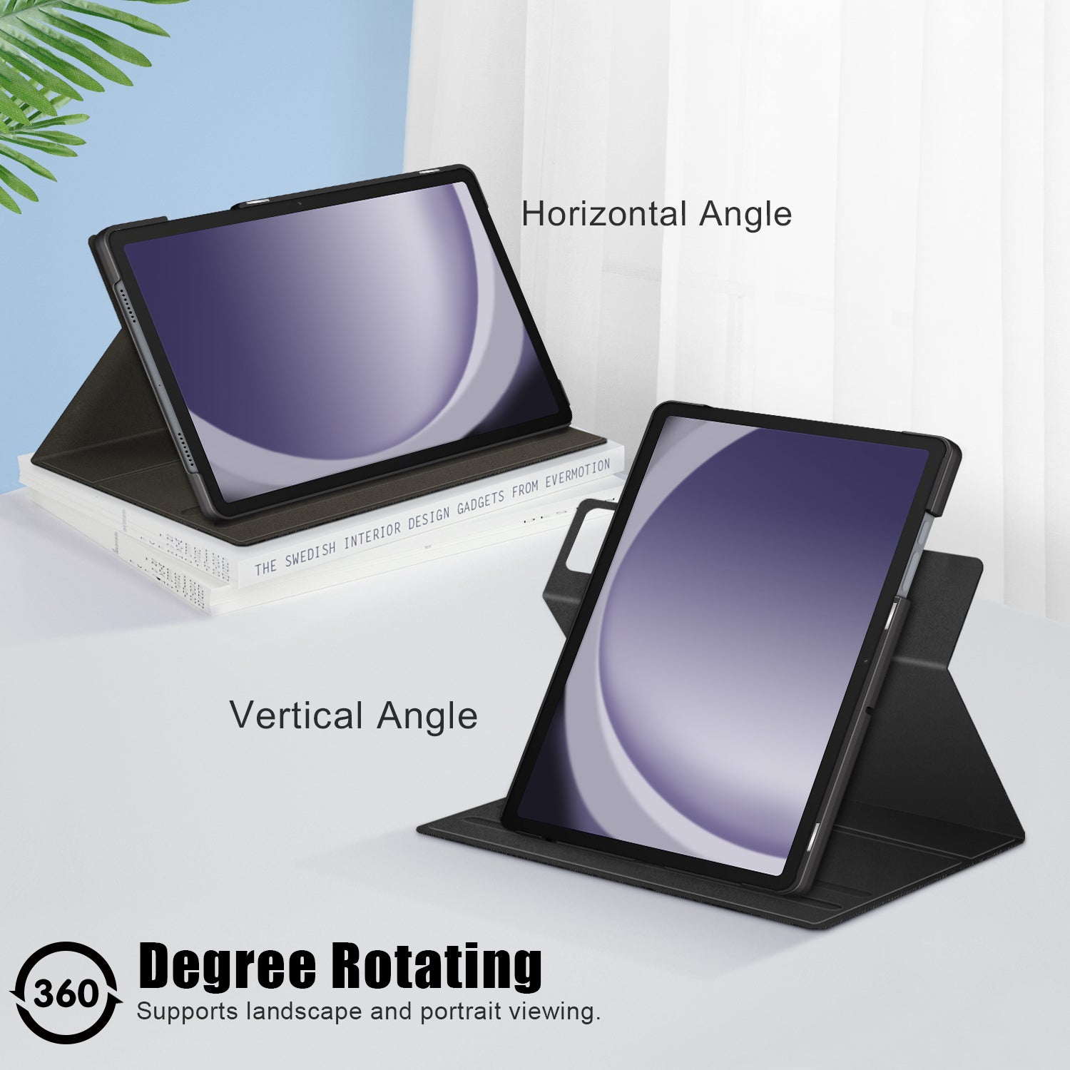 For Samsung Galaxy Tab A9+ SM-X210 SM-X216 SM-X218 Case Leather Tablet Rotary Stand Cover