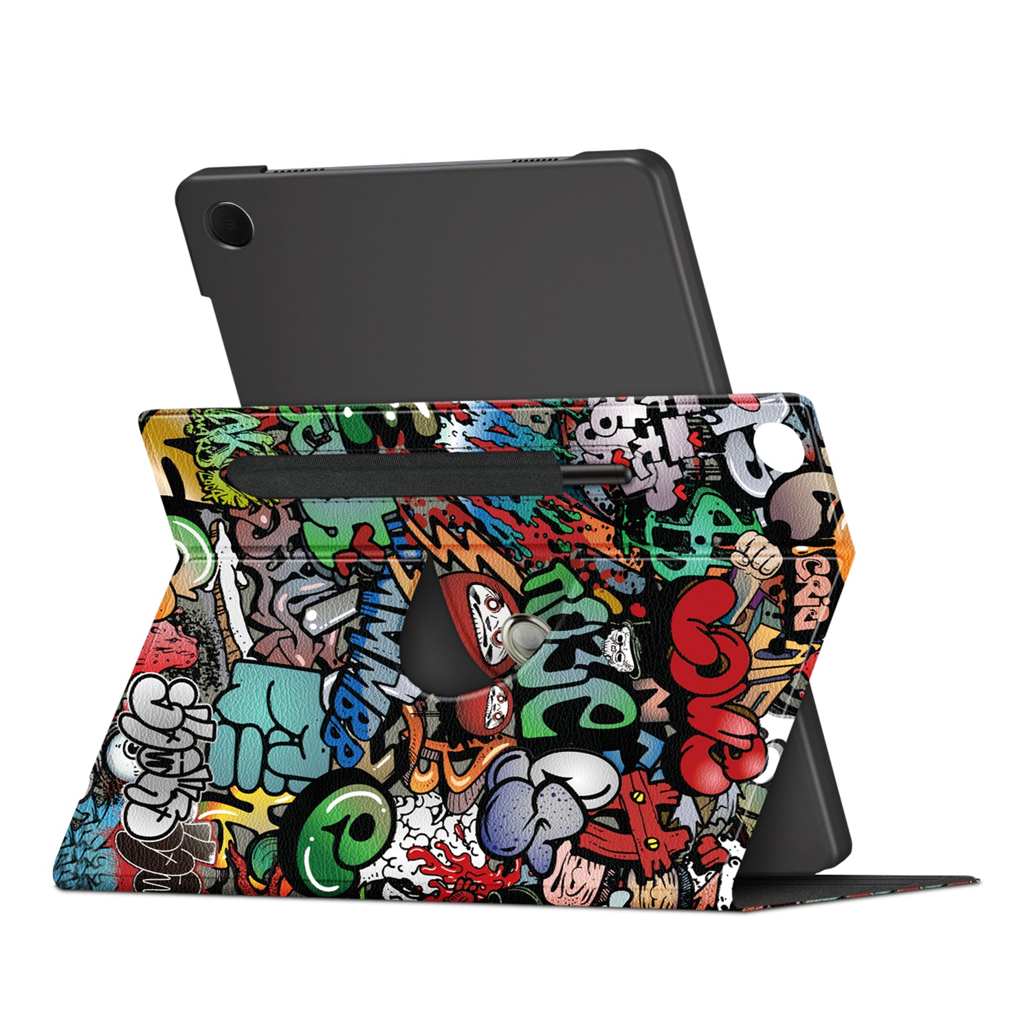 For Samsung Galaxy Tab A9+ SM-X210 SM-X216 SM-X218 Case Pattern Printing Leather Tablet Rotary Stand Cover