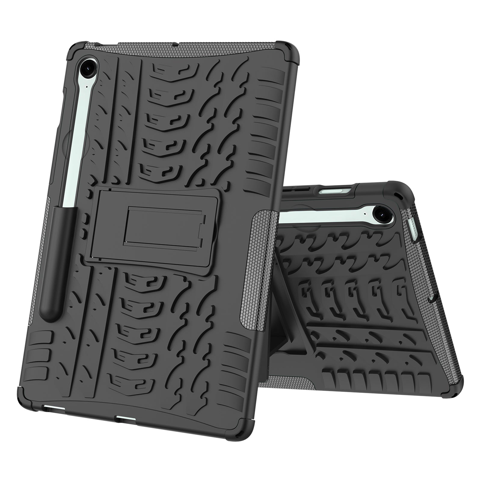 For Samsung Galaxy Tab S9 FE Kickstand Case TPU+PC Tablet Cover Tire Texture