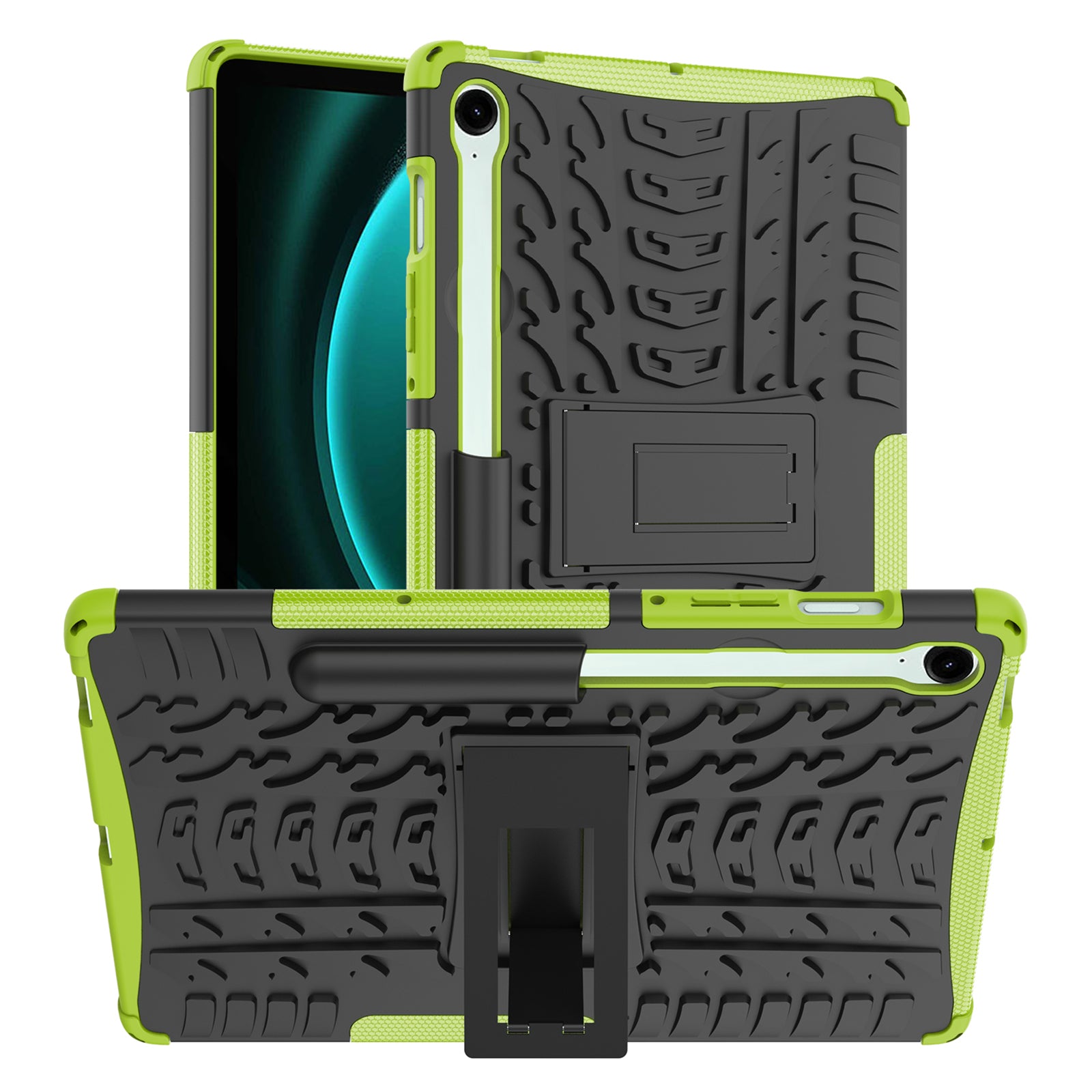 For Samsung Galaxy Tab S9 FE Kickstand Case TPU+PC Tablet Cover Tire Texture