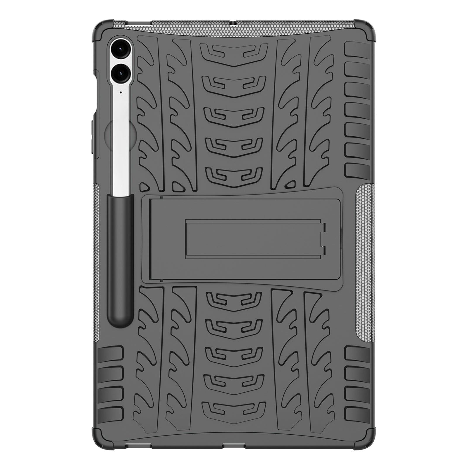 For Samsung Galaxy Tab S9 FE+ Case Tire Texture Kickstand TPU+PC Tablet Cover