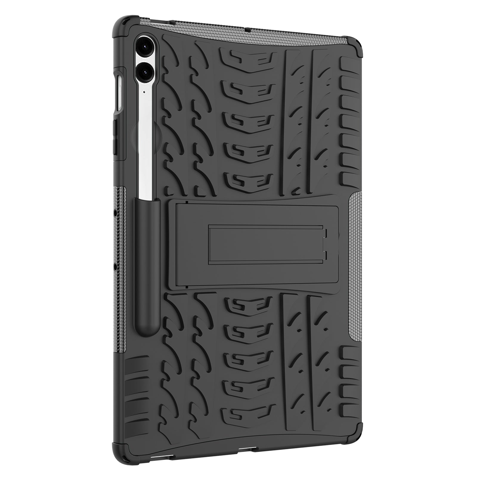 For Samsung Galaxy Tab S9 FE+ Case Tire Texture Kickstand TPU+PC Tablet Cover