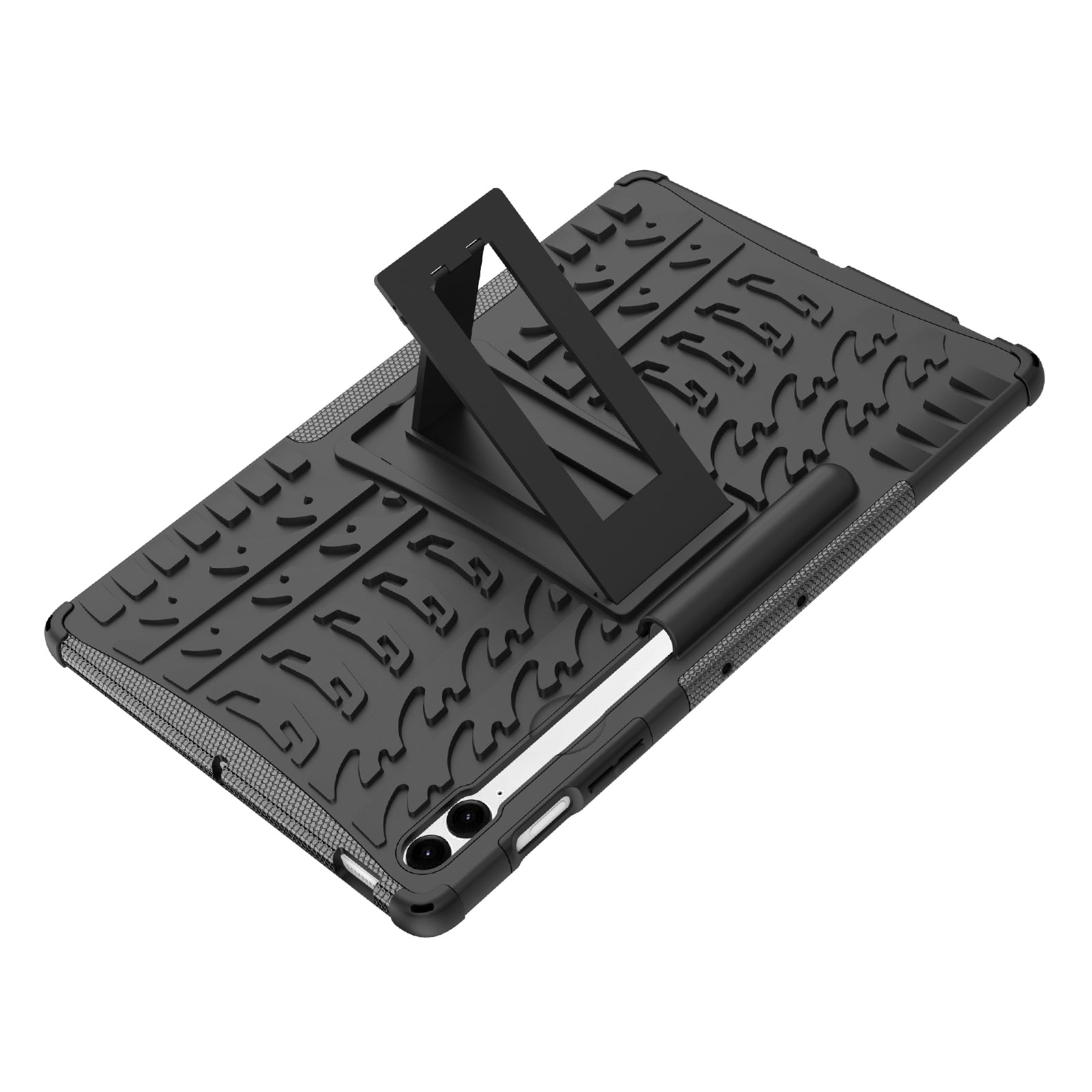 For Samsung Galaxy Tab S9 FE+ Case Tire Texture Kickstand TPU+PC Tablet Cover